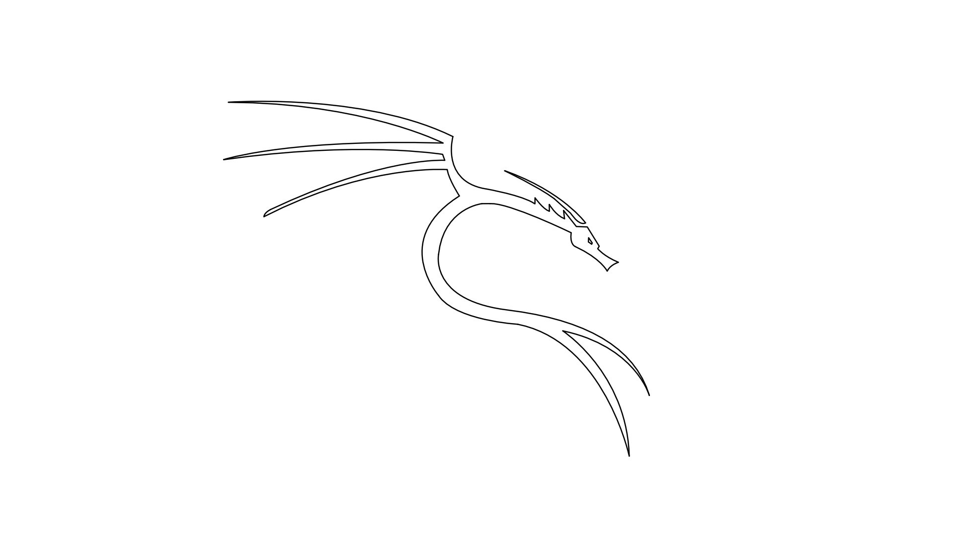 Kali Linux, Logo del drago, Minimalismo, Sfondo bianco, Full HD, wallpaper per portatile