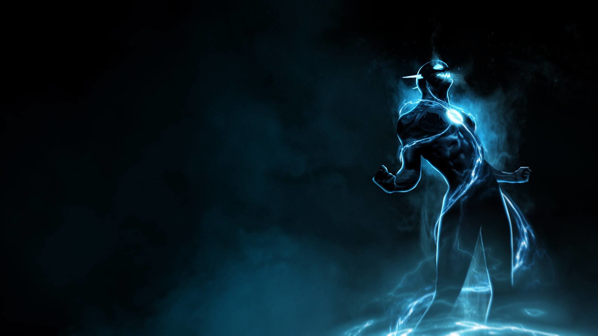 Zoom, Flash, Fulmini blu, Sfondo scuro, Full HD, wallpaper per PC