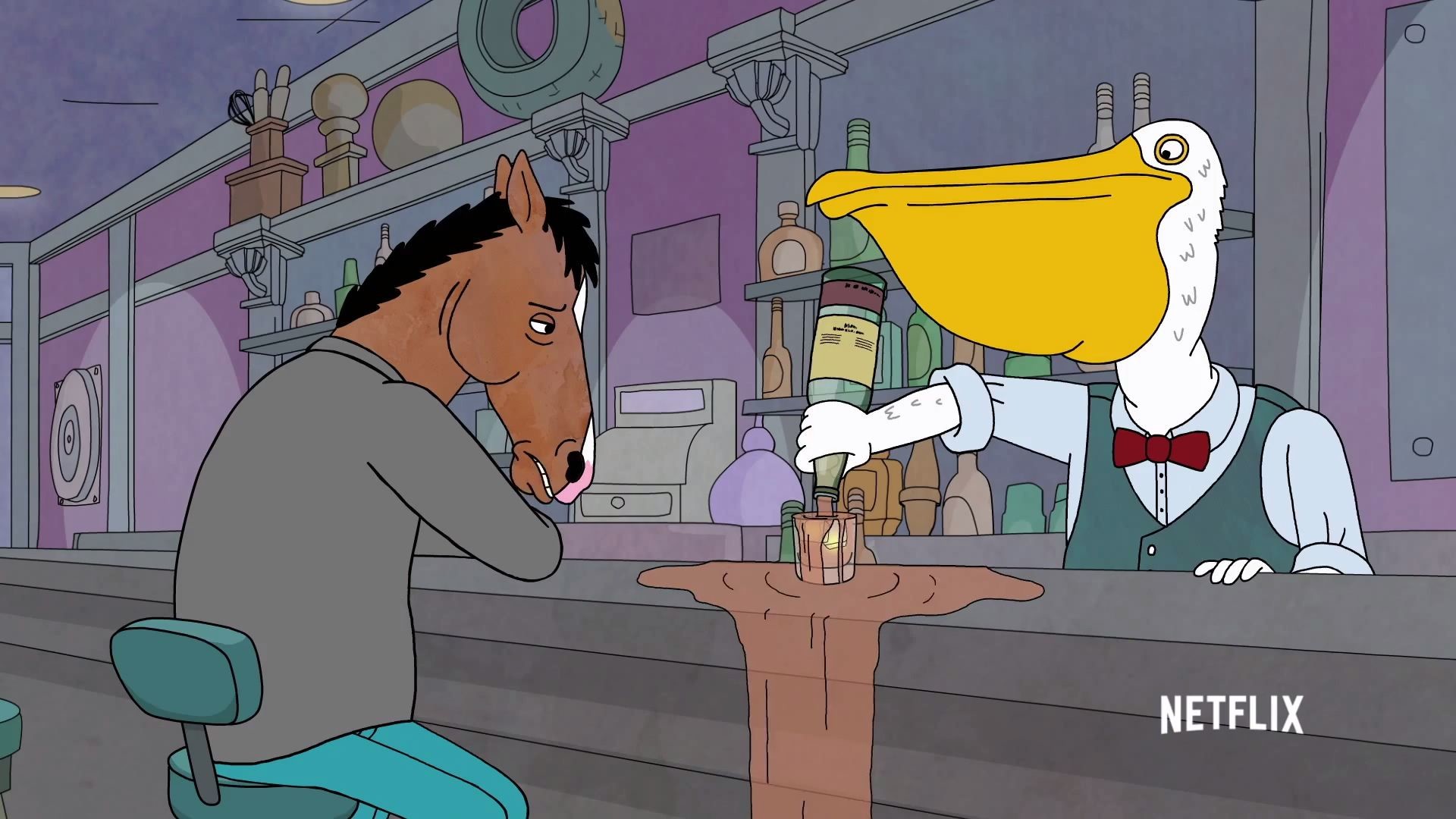 BoJack Horseman, Pelican, Bar, Barista, Netflix, Full HD, sfondo per portatile