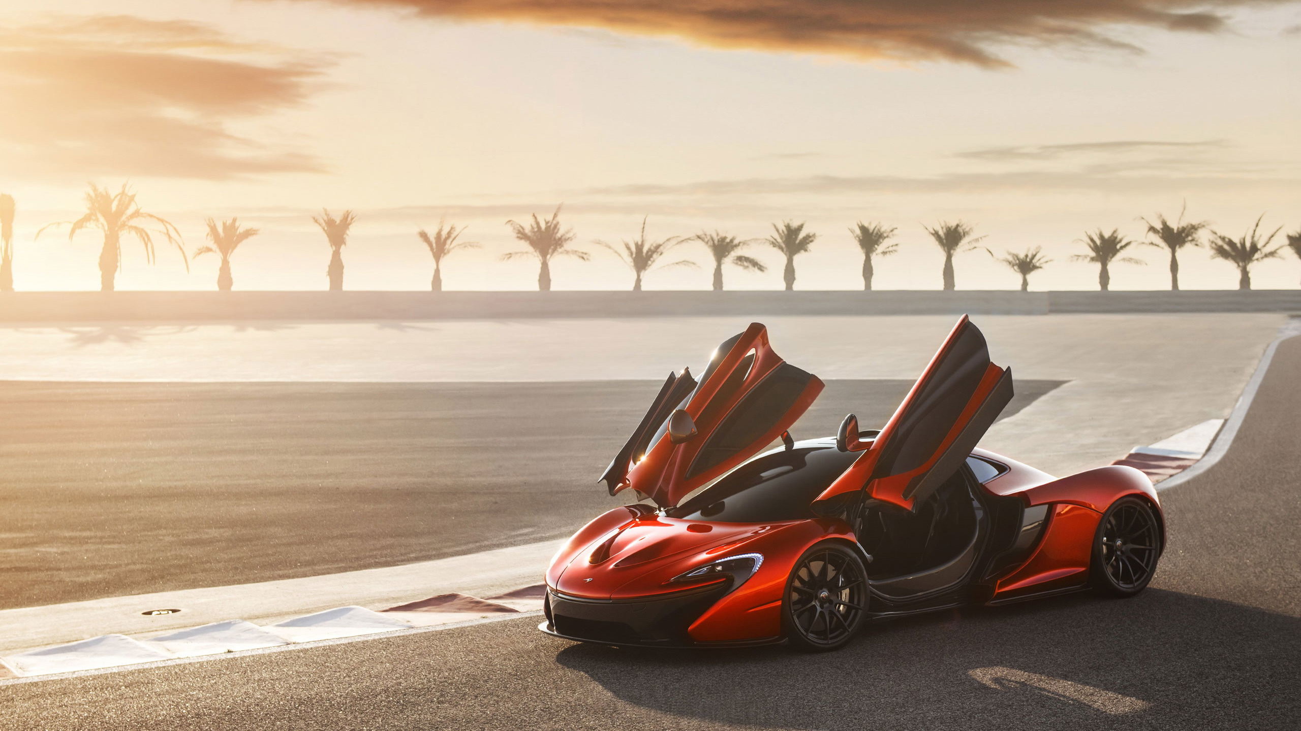 McLaren P1, Hypercar, Porte ad ala, Arancione, 2560x1440, sfondo per PC