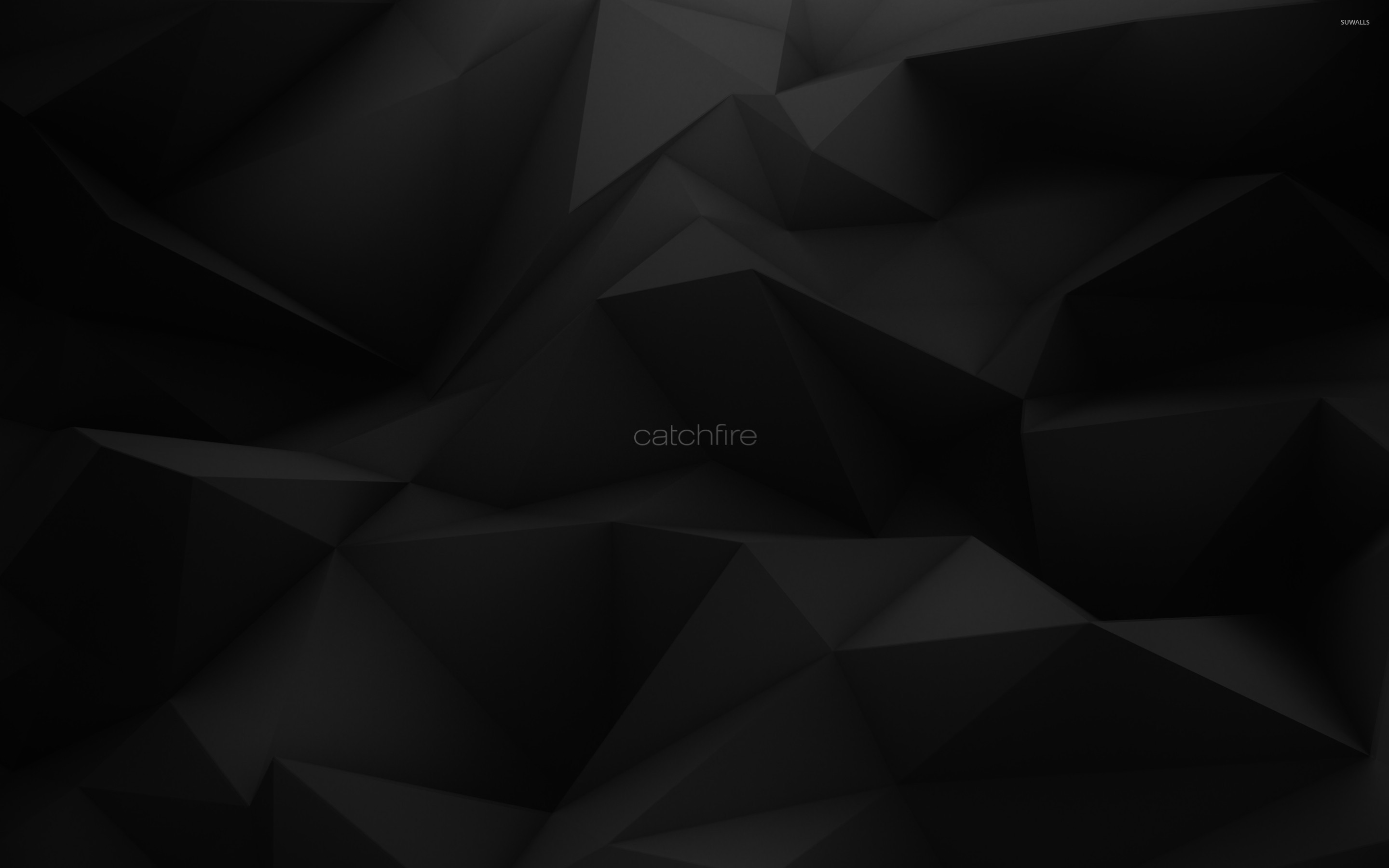 Poligoni, Sfondo nero, Scuro, Minimalismo, 3D, 16:10 2K, wallpaper widescreen