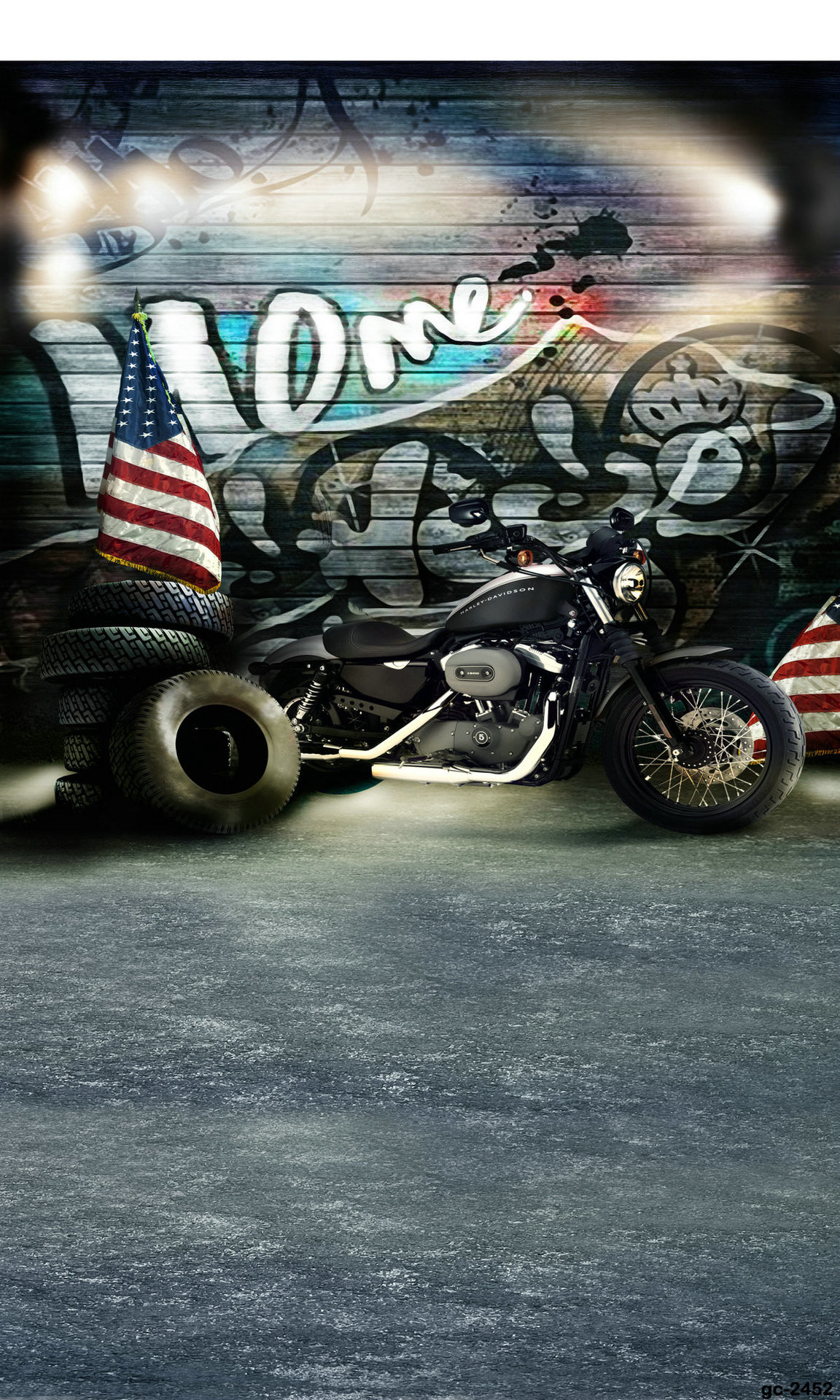 Graffiti, Motocicletta, Garage, Full HD, sfondo verticale per cellulare