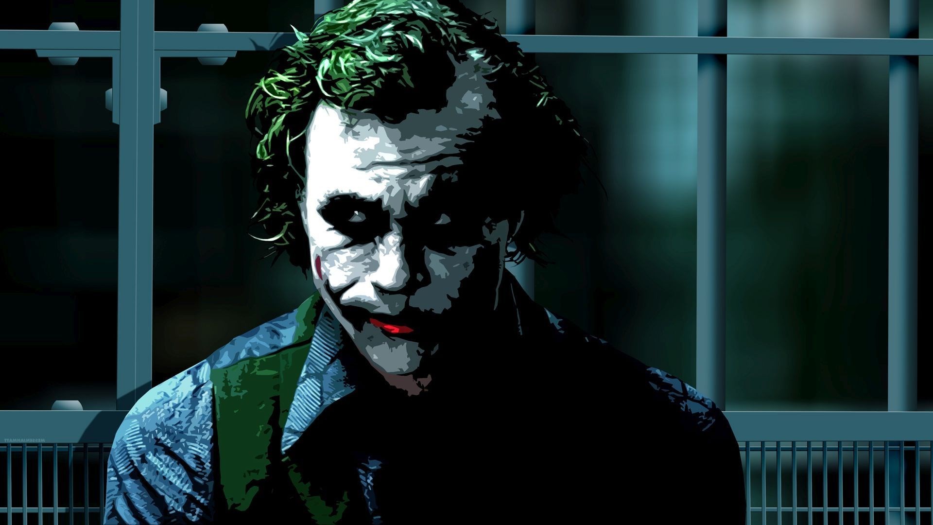 Joker, Heath Ledger, Il cavaliere oscuro, Ritratto, Toni scuri, 1920x1080, immagine di sfondo
