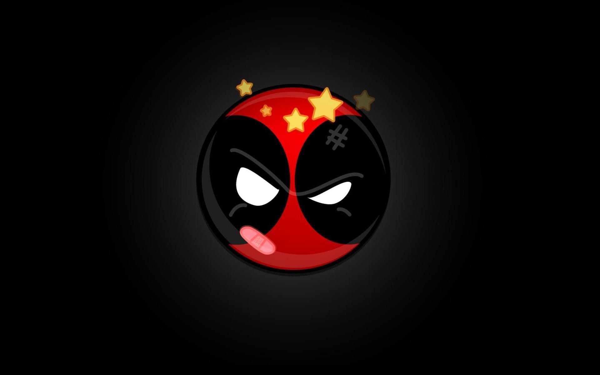 Deadpool, Marvel, Cartoon, Sfondo nero, 16:10 Full HD, wallpaper widescreen