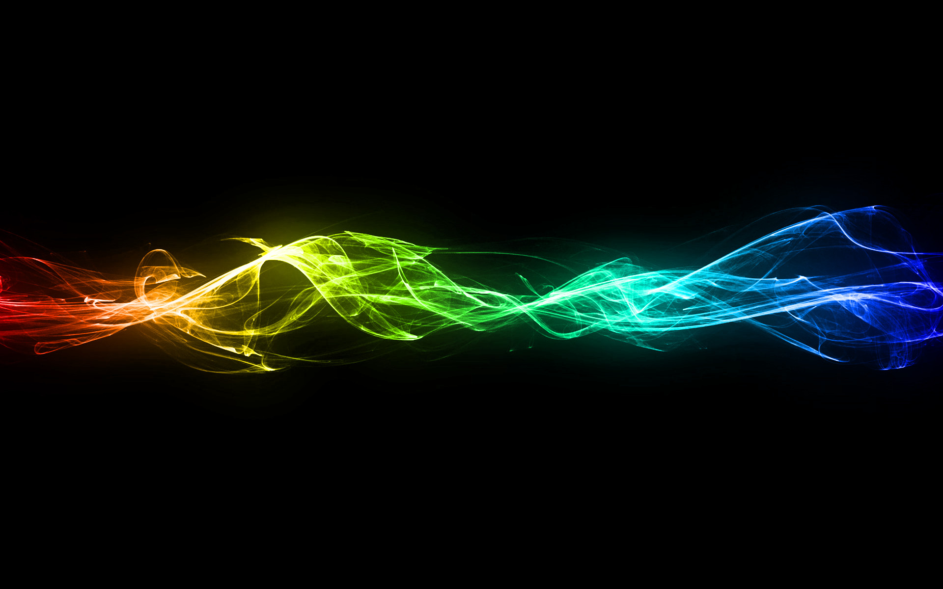 Arcobaleno, Onda di luce, Sfondo nero, 16:10 Full HD, wallpaper widescreen