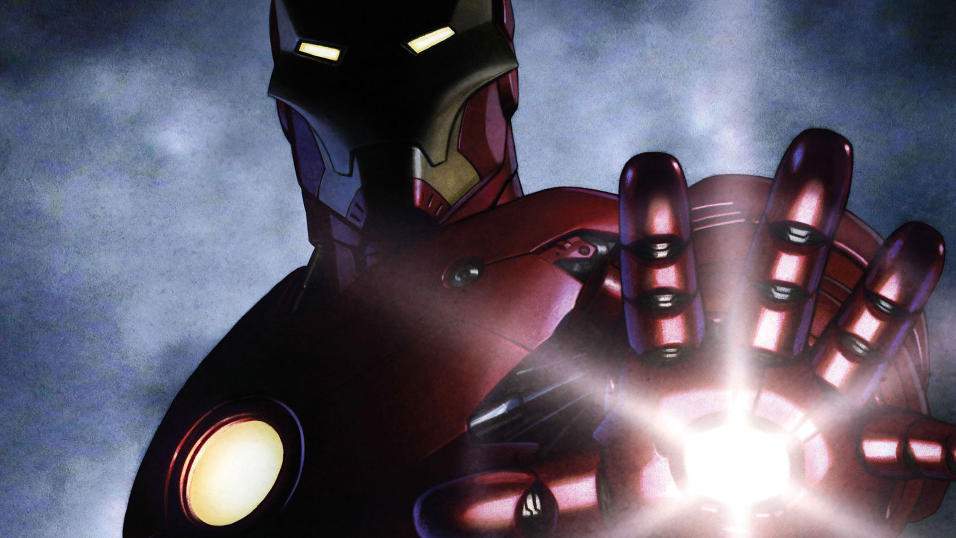 Iron Man, Repulsore, Mano, Bagliore, Full HD, sfondo Windows 11