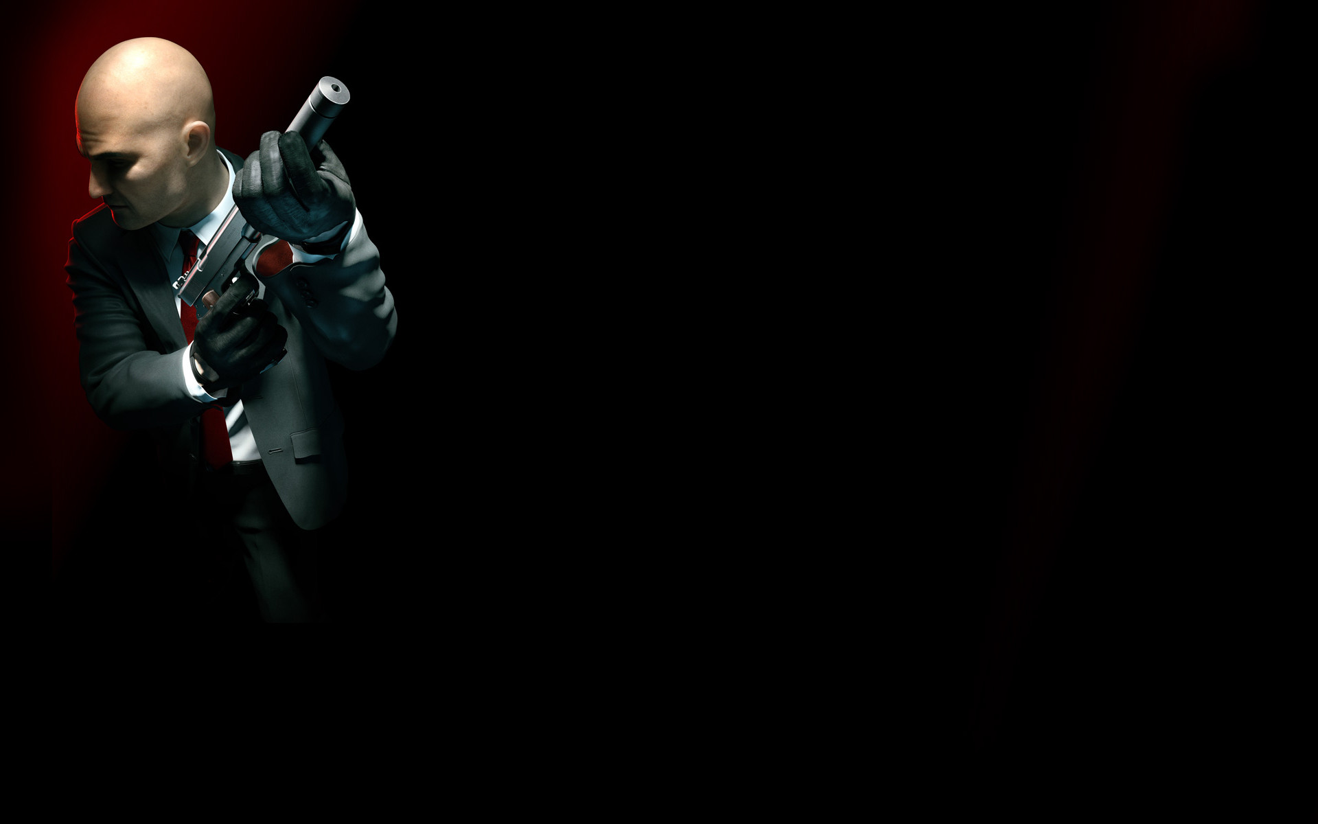 Hitman, Agente 47, Pistola, Sfondo nero, 16:10 Full HD, wallpaper widescreen