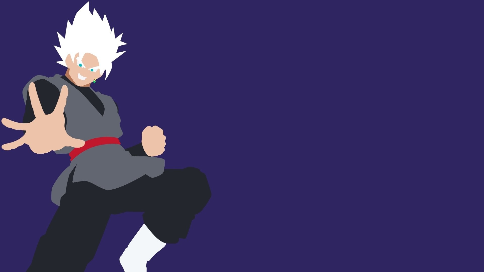 Minimalismo, Goku Black, Dragon Ball Super, Sfondo viola, Full HD, wallpaper per PC