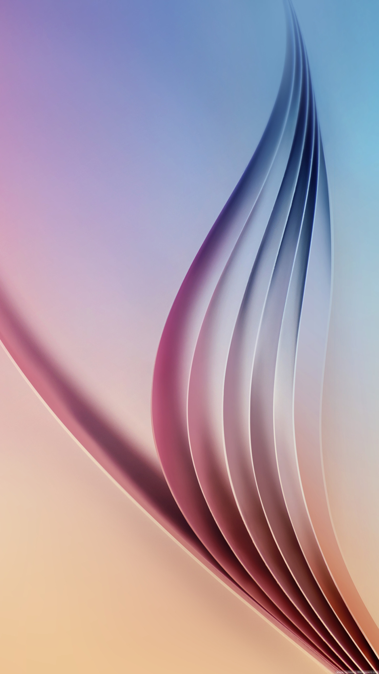 Samsung Galaxy S6, Sfondo stock, Curve, Pastello, QHD+, schermata di blocco del cellulare