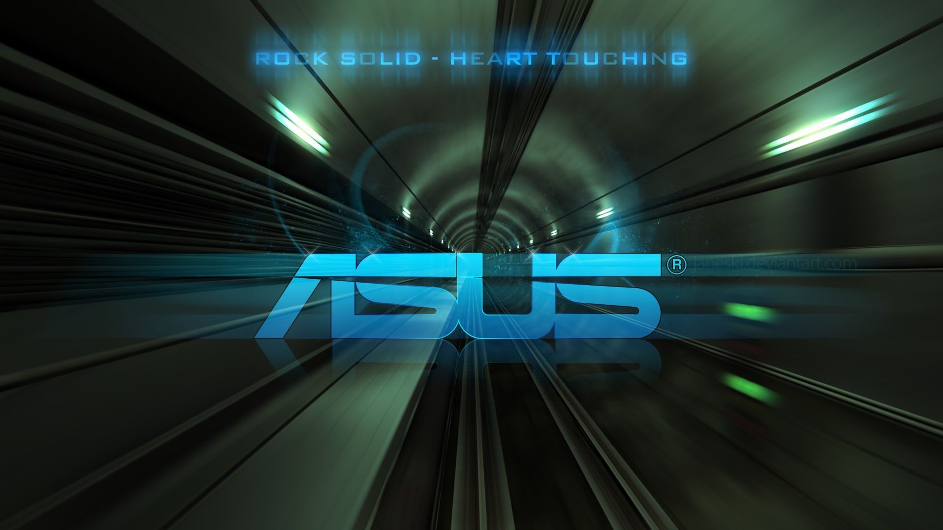 ASUS, Rock Solid Heart Touching, Tunnel, Velocità, Ciano, 1920x1080, immagine di sfondo