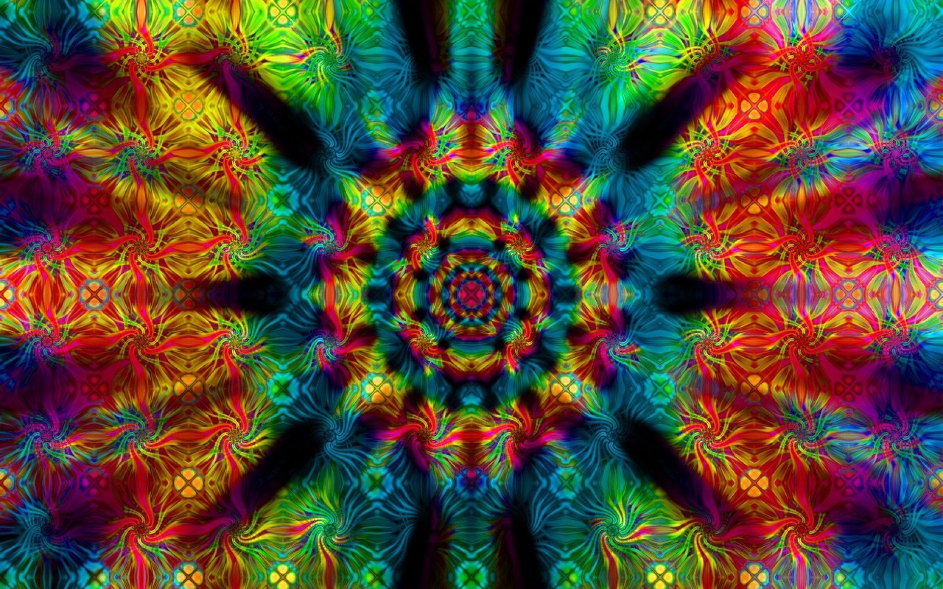 Caleidoscopio, Simmetria, Colori vivaci, Arte psichedelica, 1920x1200, wallpaper desktop