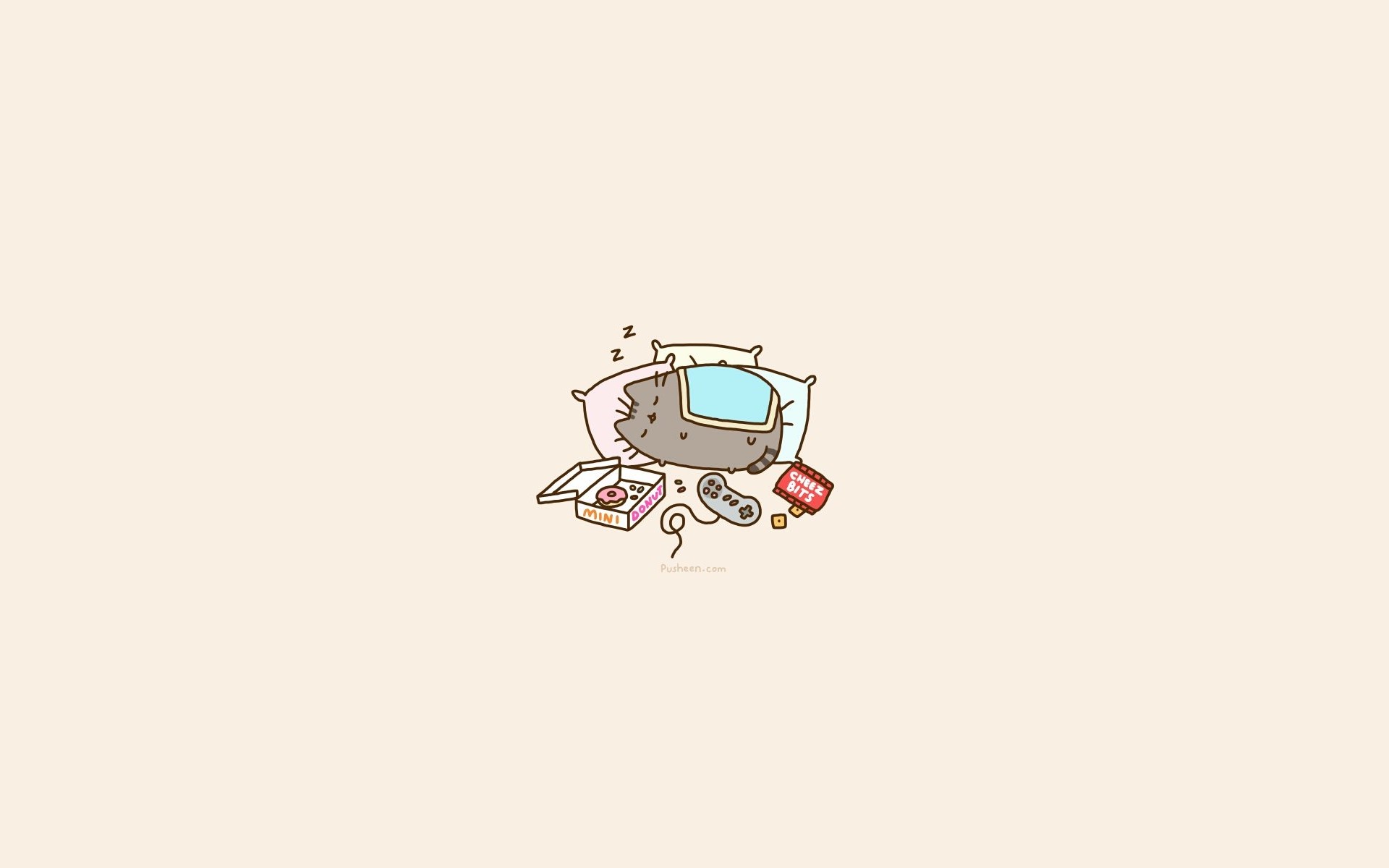 Pusheen, Videogiochi, Pigrizia, Minimalista, 1920x1200, sfondo per PC