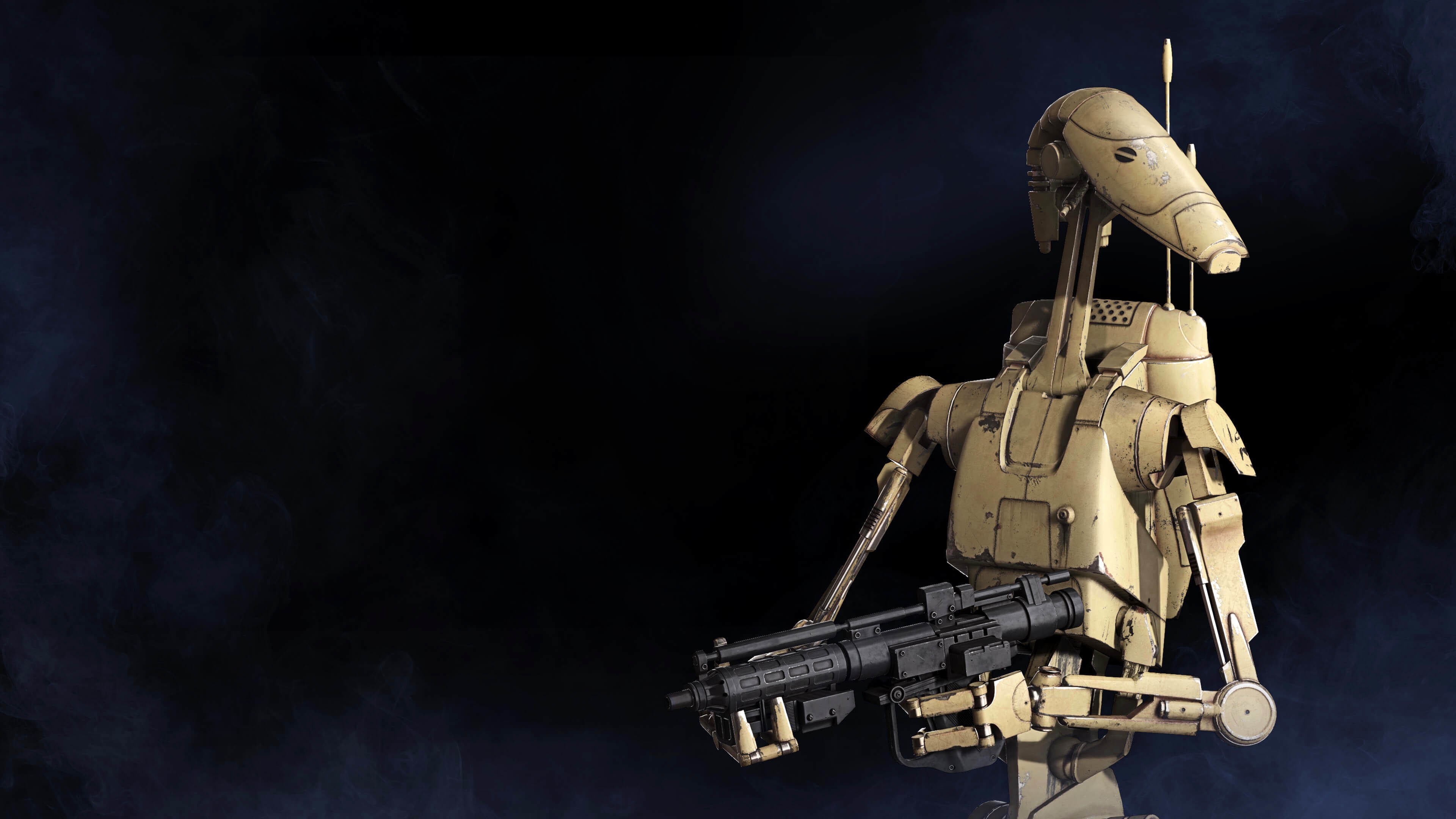 Droide da battaglia B1, Star Wars, Blaster, Sfondo scuro, 4K, wallpaper per PC