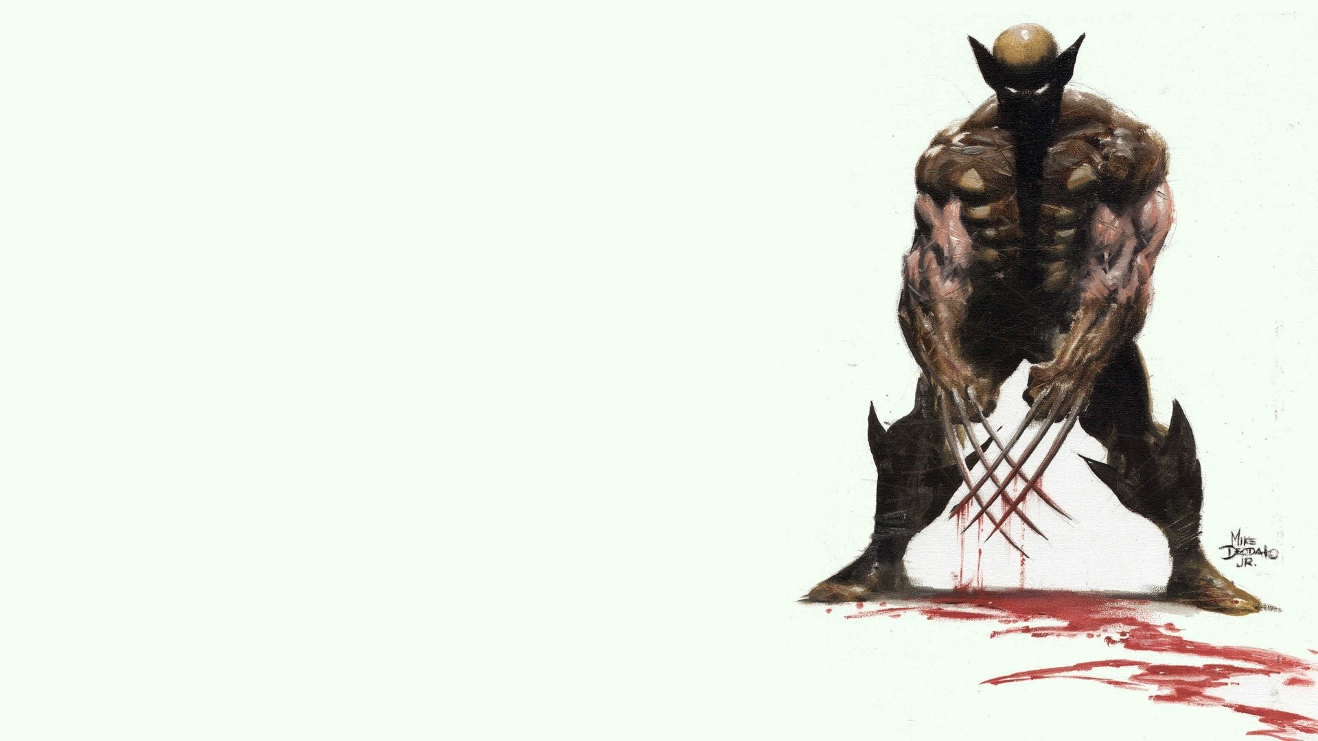 Wolverine, Marvel Comics, Artigli, Sfondo bianco, Full HD, wallpaper per PC