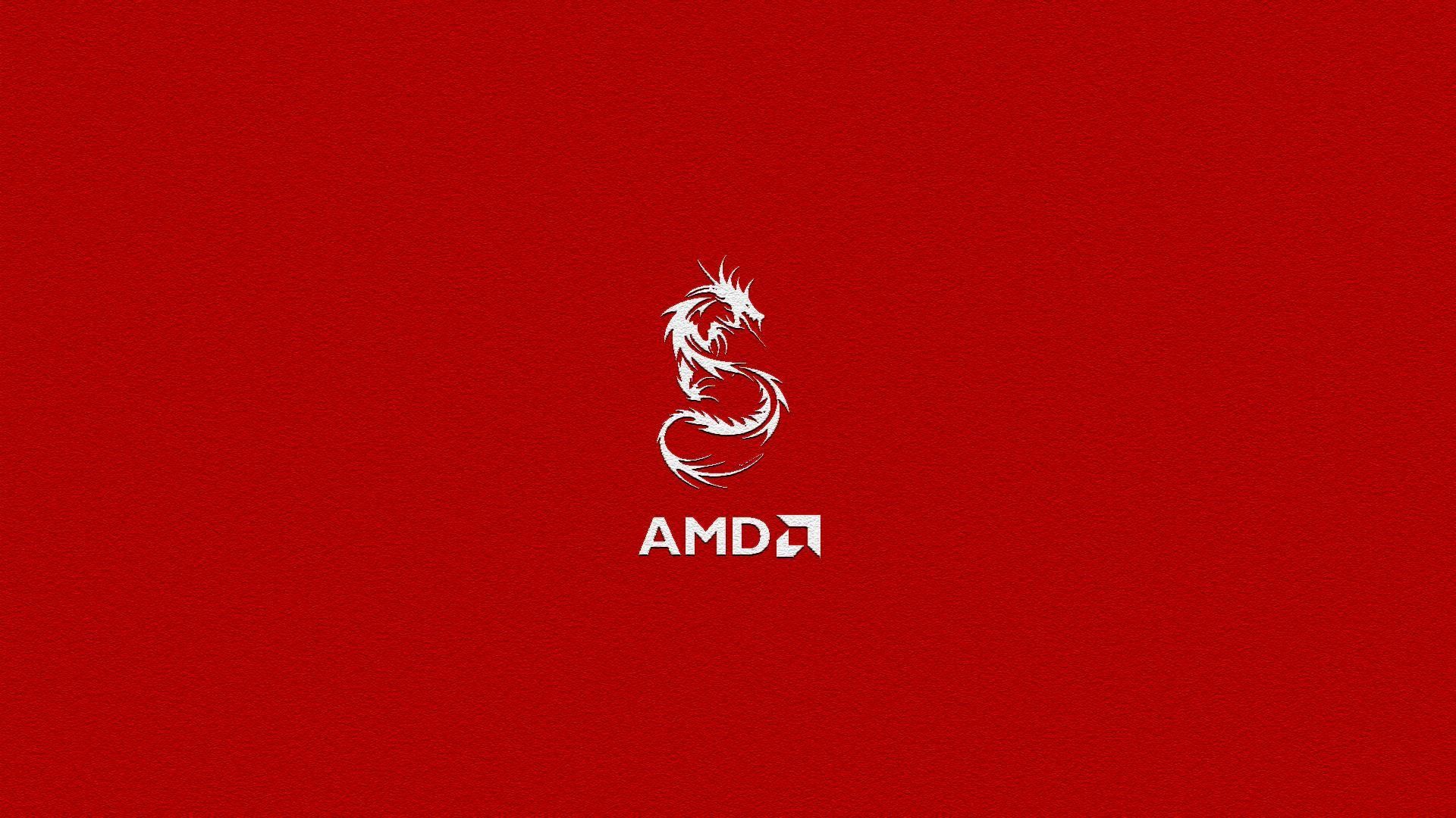 AMD, Drago, Logo, Rosso, Full HD, sfondo desktop