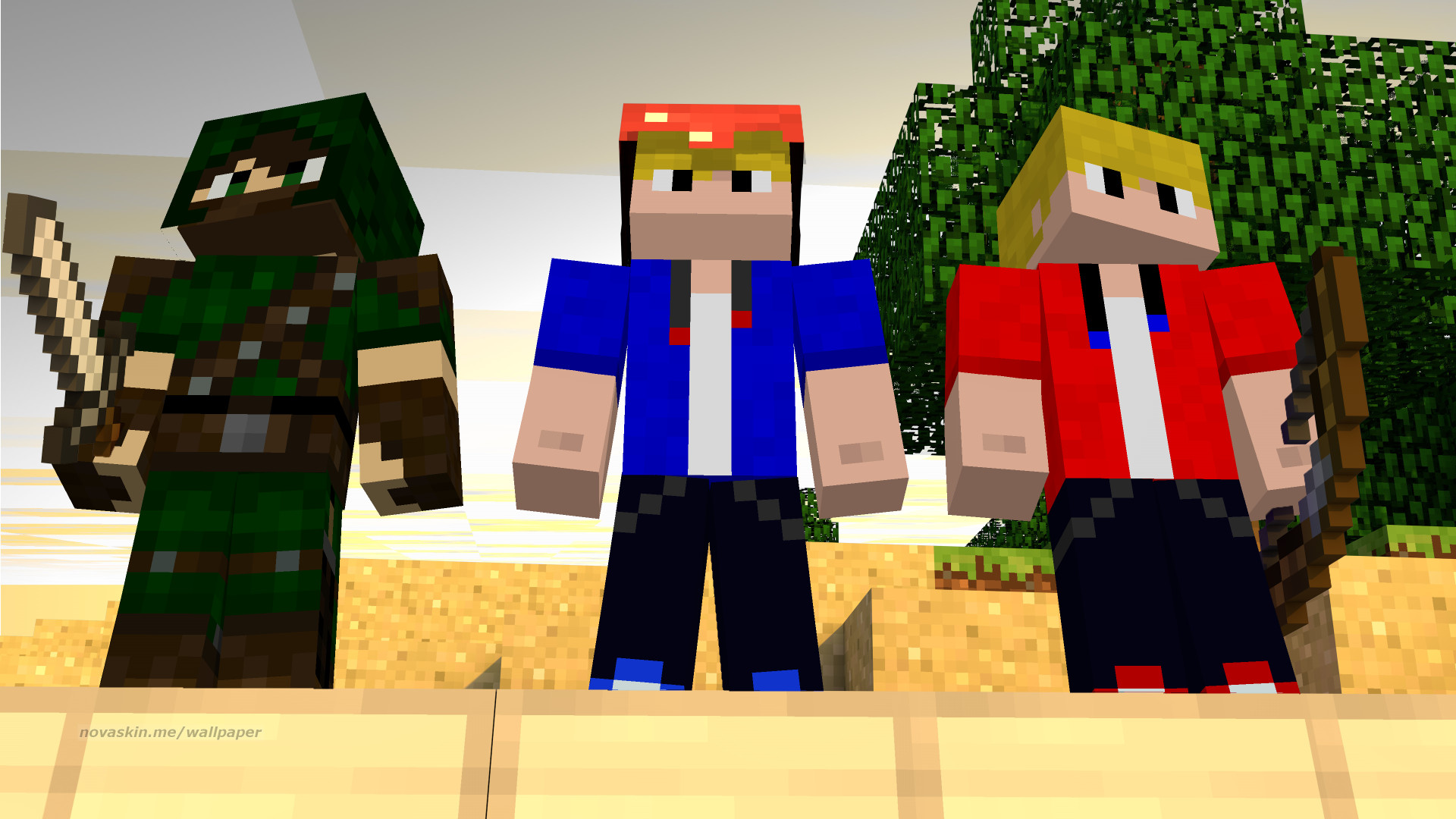 Minecraft, Novaskin, Skin personalizzate, Spiaggia, Full HD, wallpaper per computer