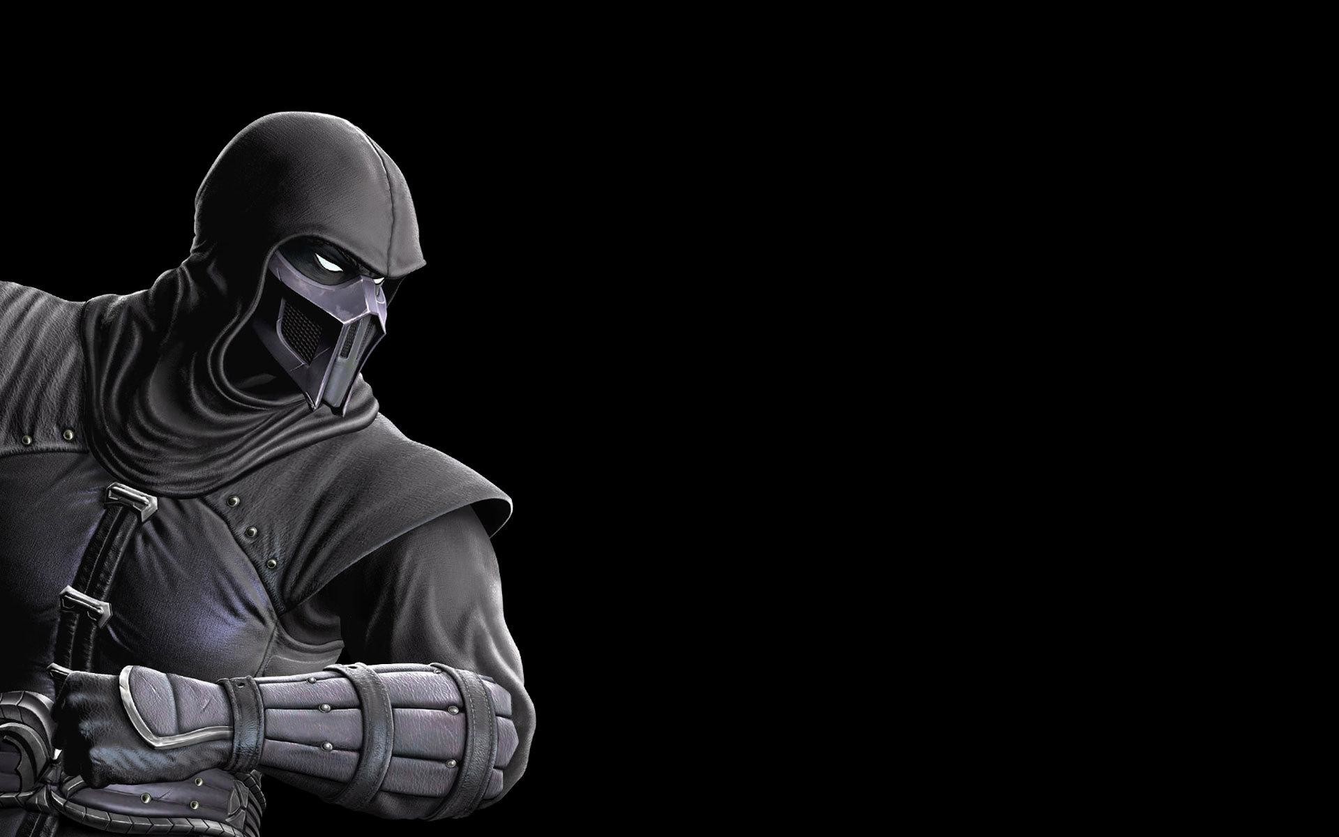 Noob Saibot, Mortal Kombat, Ninja, Sfondo nero, 16:10 Full HD, wallpaper widescreen