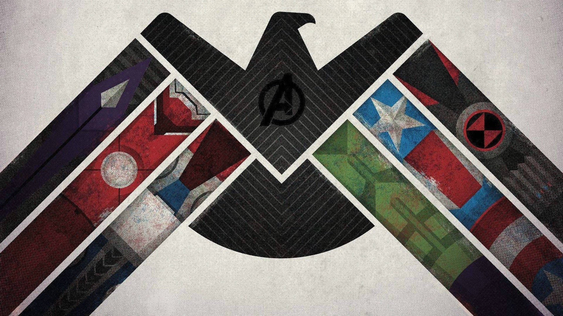 S.H.I.E.L.D., Logo Avengers, Minimalista, Full HD, sfondo per PC