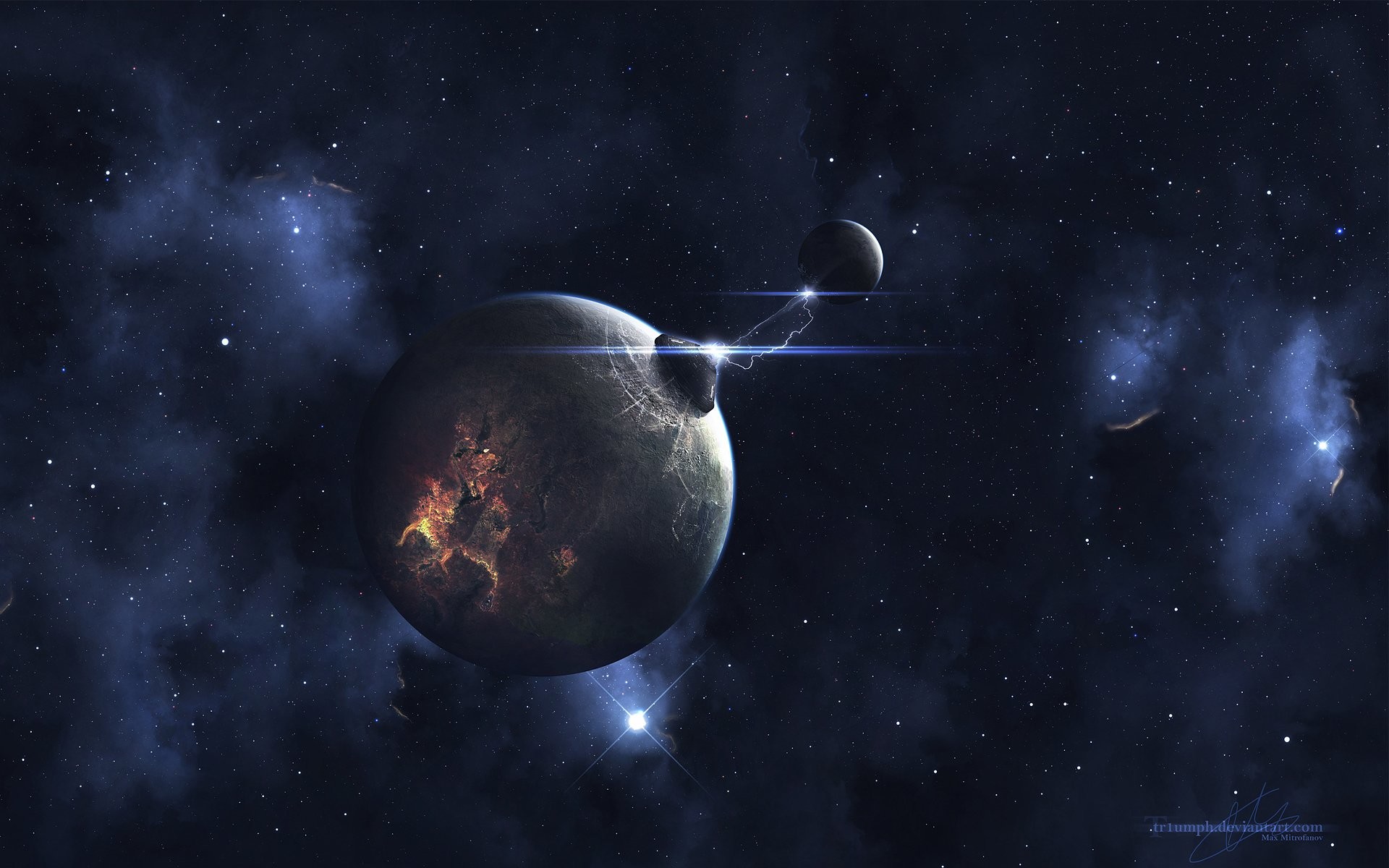 Pianeti, Spazio, Nebulosa, Stelle, Fantascienza, Full HD, sfondo Windows 7