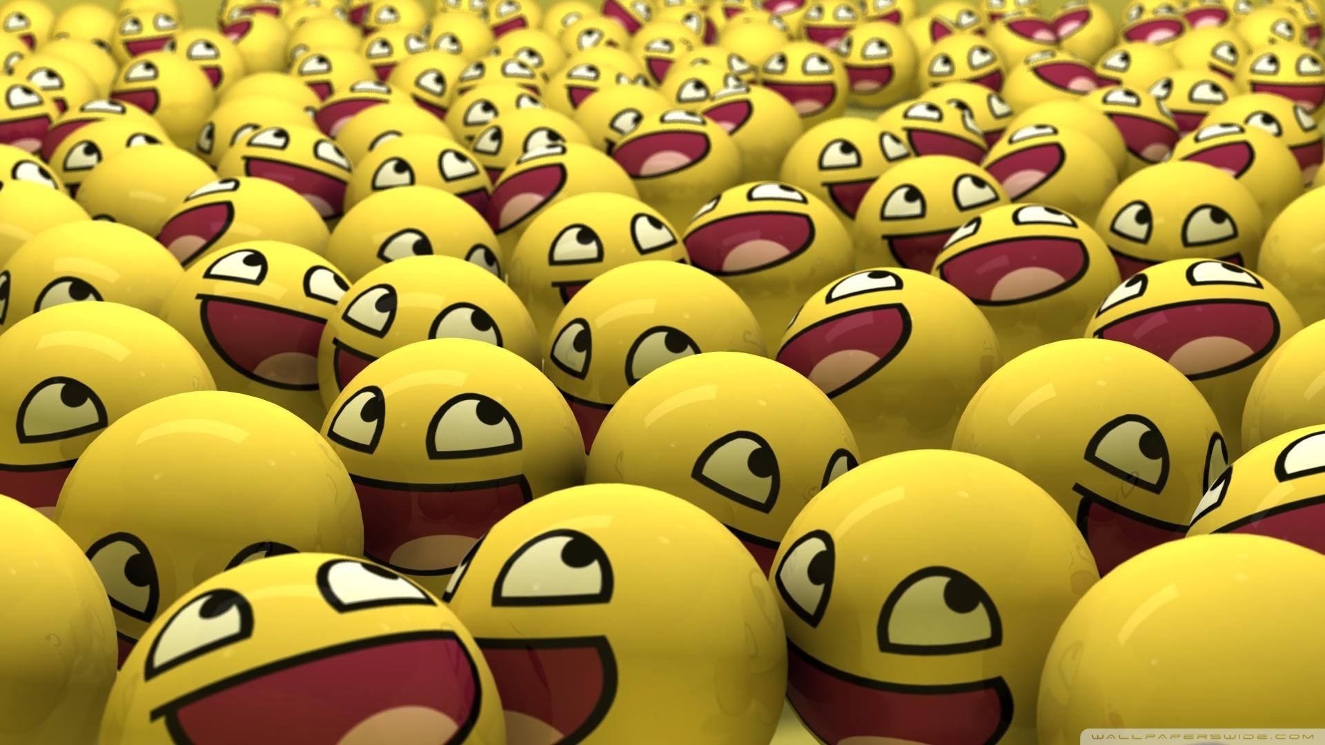 Awesome Face, Faccine sorridenti, Smiley, Meme, Giallo, Rendering 3D, sfondo Windows 11