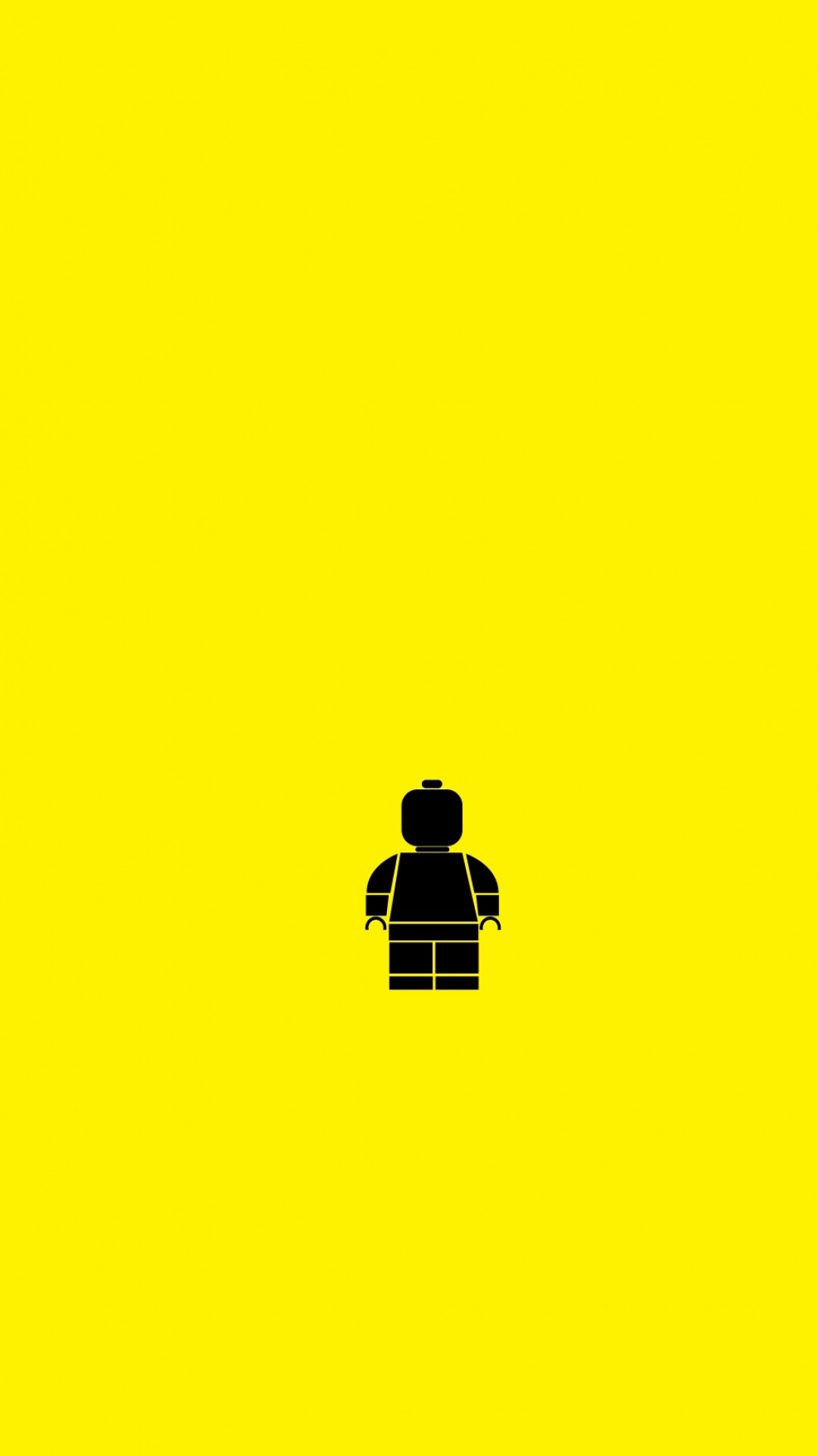 Minifigure LEGO, Silhouette, Sfondo giallo, Minimalismo, Full HD, schermata di blocco del cellulare
