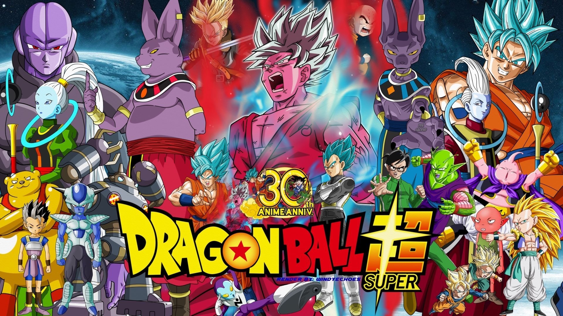 Dragon Ball Super, Goku, Beerus, Vegeta, Logo, Full HD, wallpaper per PC