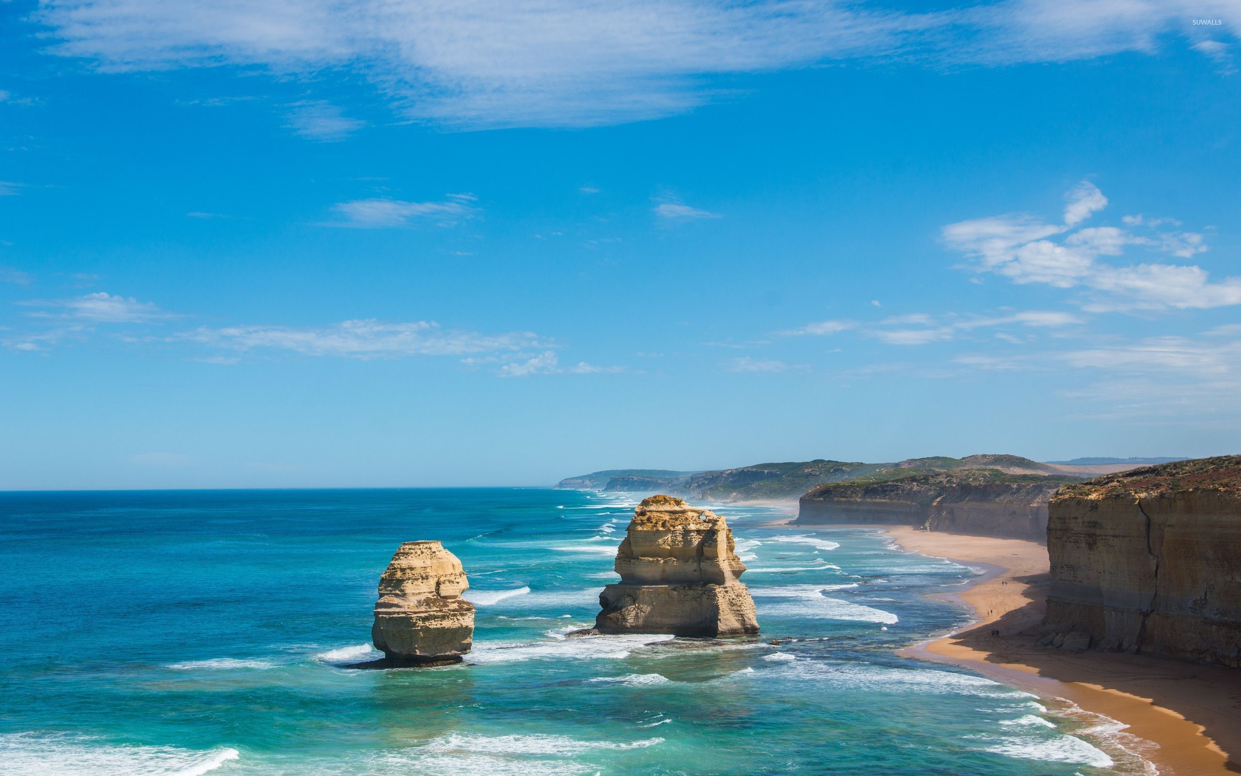 Dodici Apostoli, Great Ocean Road, Victoria, Australia, Faraglioni, sfondo desktop 1600p