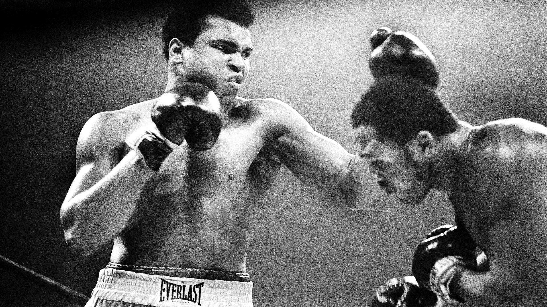 Muhammad Ali, Incontro di pugilato, Pugno, Bianco e nero, Full HD, wallpaper per PC
