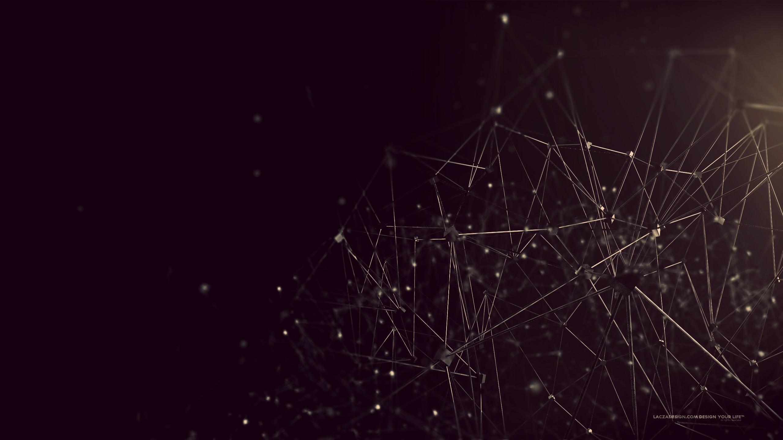 Rete di linee, Plesso, Sfondo scuro, Astratto, Minimalismo, 2K, wallpaper per portatile