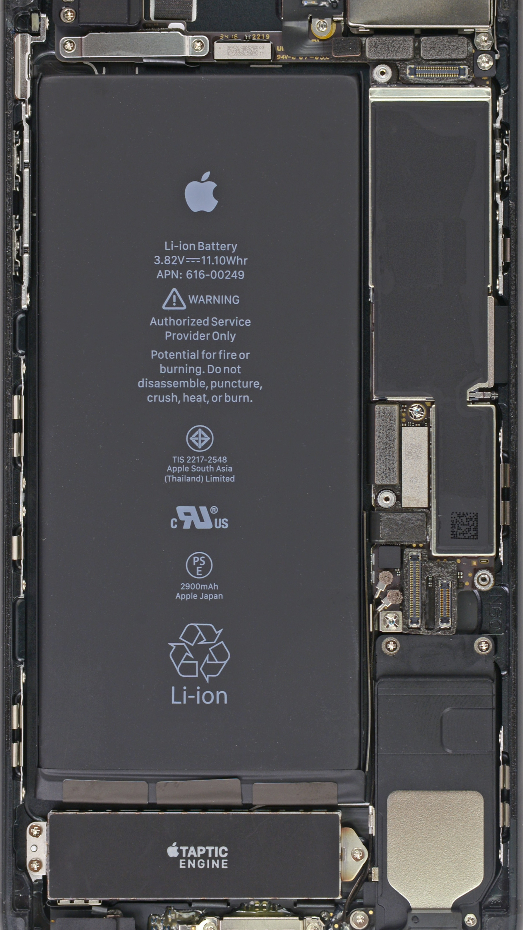 Scheda logica iPhone 7, Componenti interni, Batteria, Apple, QHD+, sfondo per smartphone
