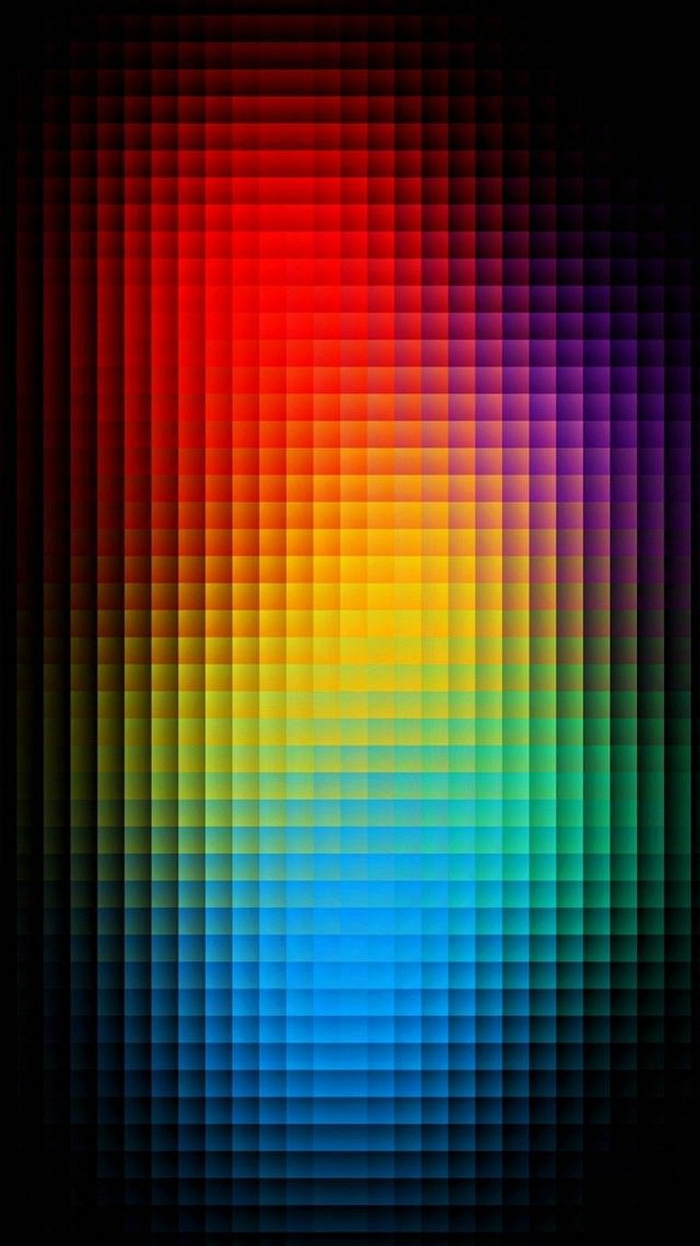 Pixel, Arcobaleno, Gradiente, Sfondo nero, wallpaper iPhone 7