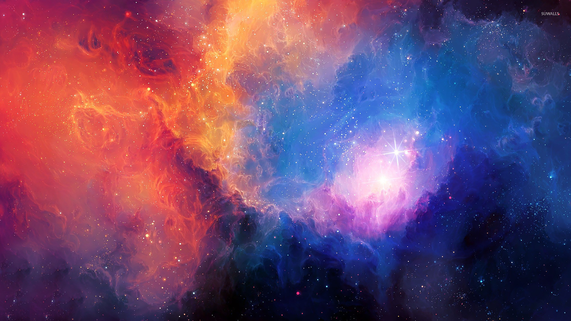 Nebulosa, Spazio, Rosso e blu, Full HD, wallpaper per computer