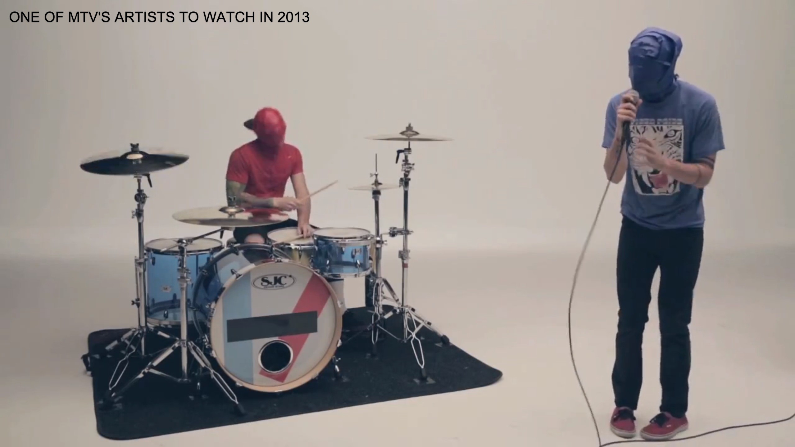 Josh Dun, Tyler Joseph, Twenty One Pilots, Batteria, Passamontagna, sfondo 2K per computer