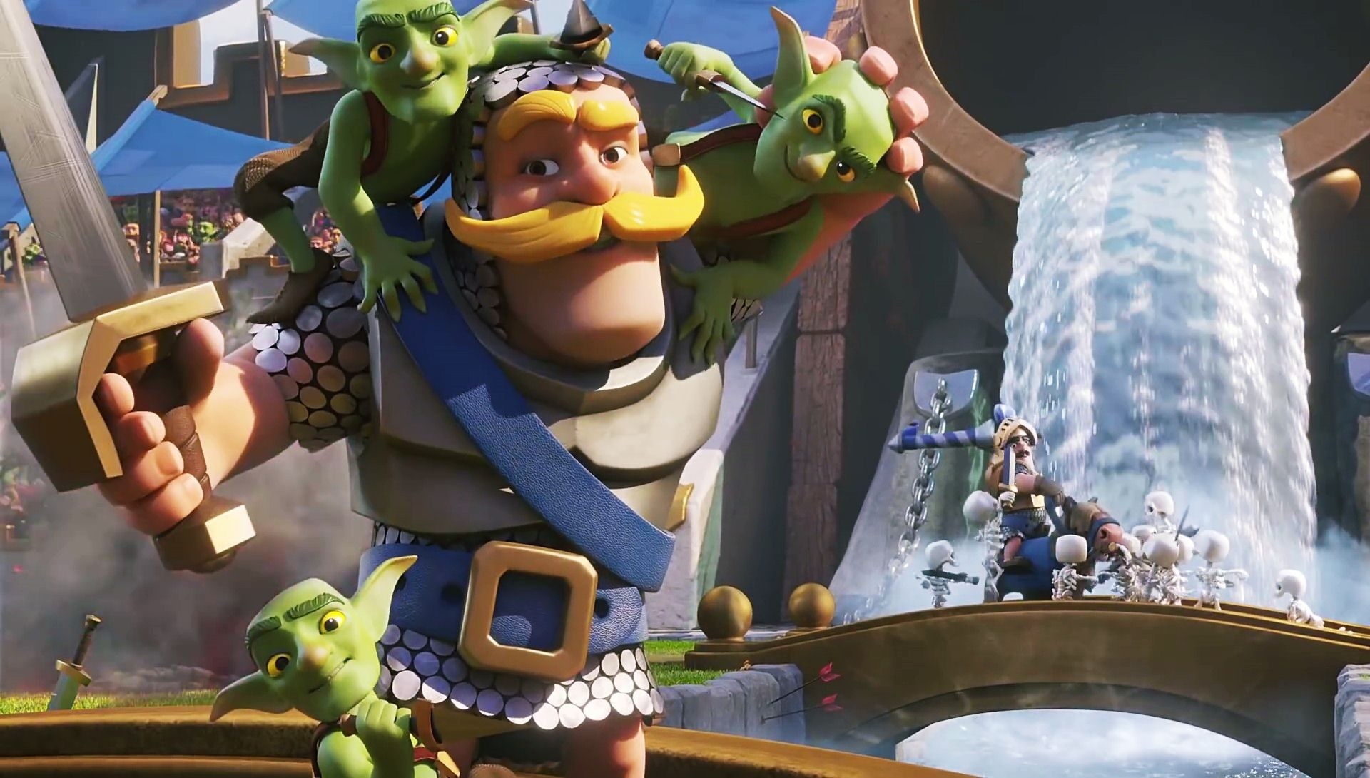 Clash Royale, Barbaro, Goblin, Cascata, Full HD, sfondo desktop