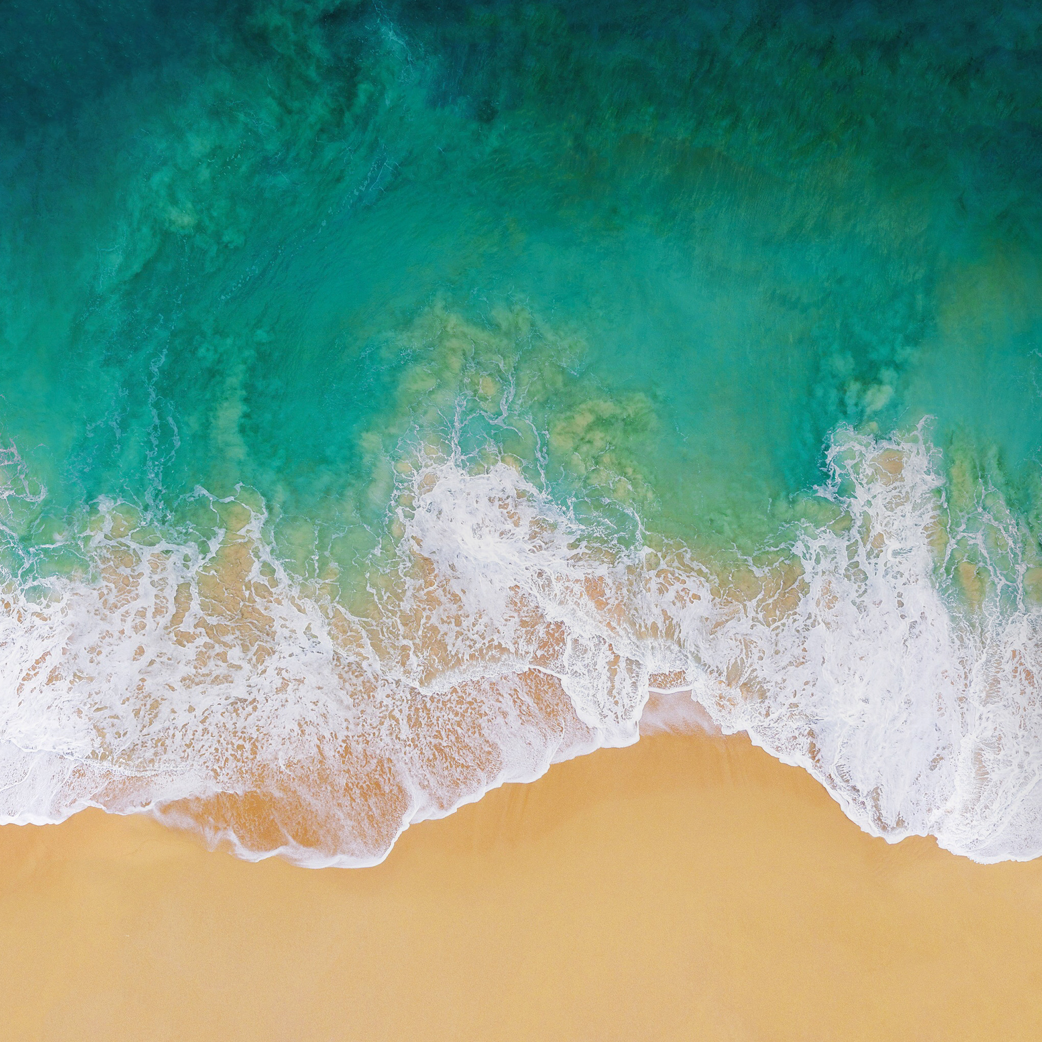 iOS 11, Spiaggia, Onde, Vista aerea, Full HD, wallpaper per tablet