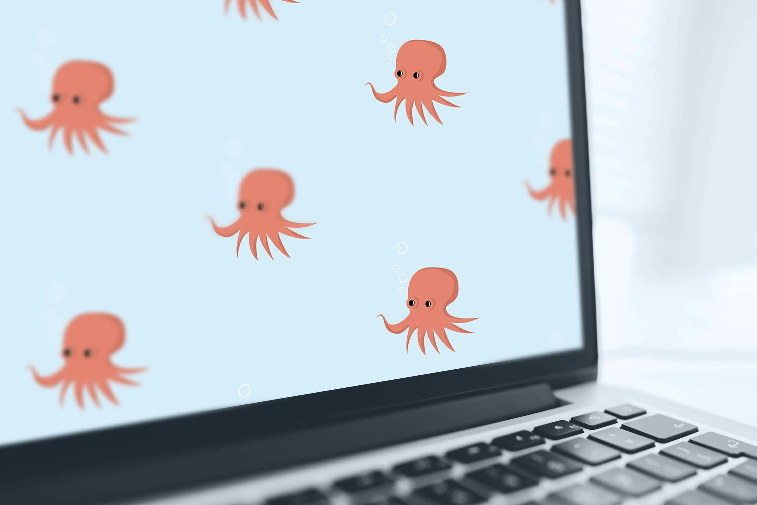 Polpi, MacBook, Illustrazione, Azzurro, wallpaper per smartphone
