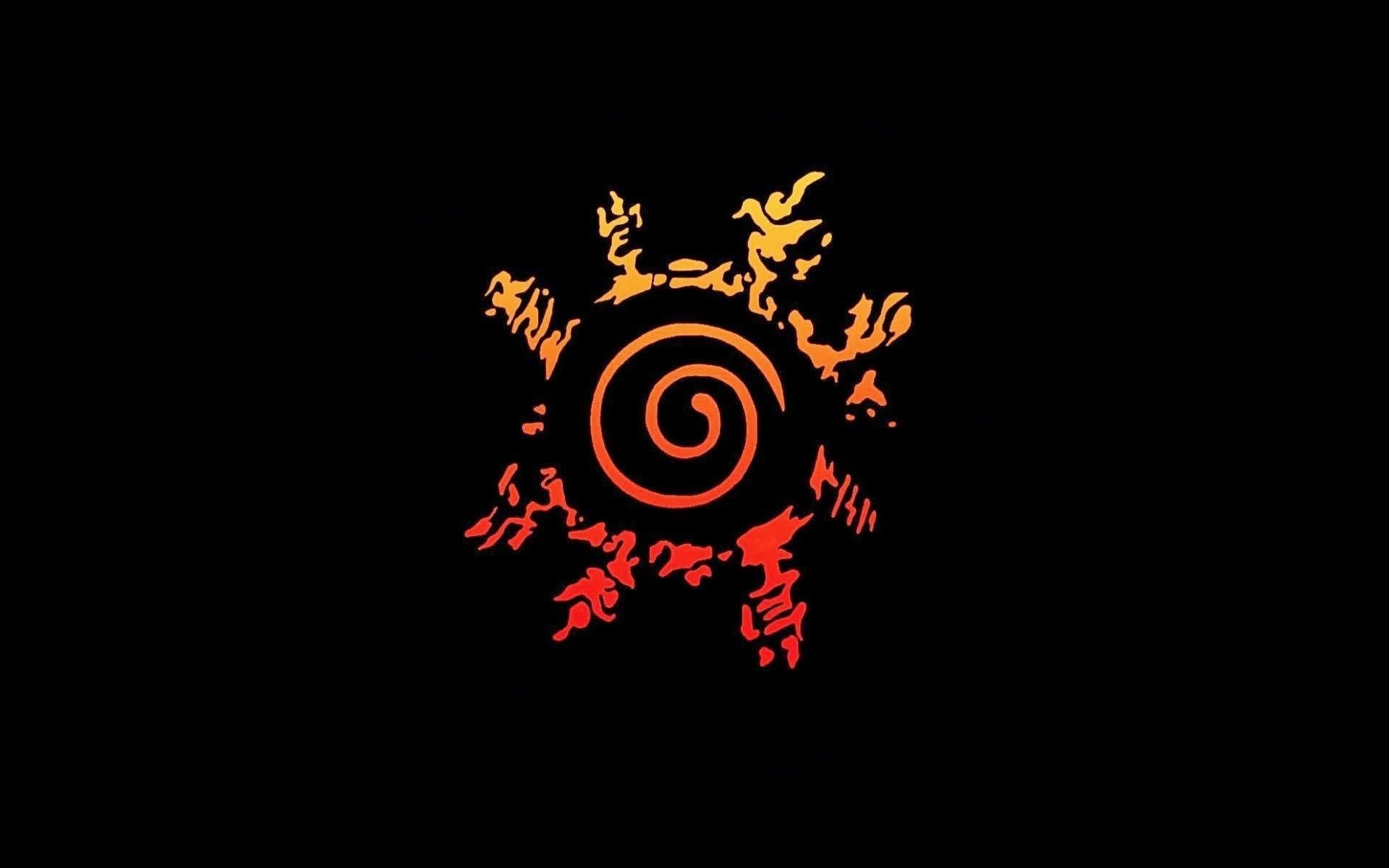 Sigillo degli otto trigrammi, Naruto, Simbolo, Sfondo nero, 16:10 Full HD, wallpaper widescreen