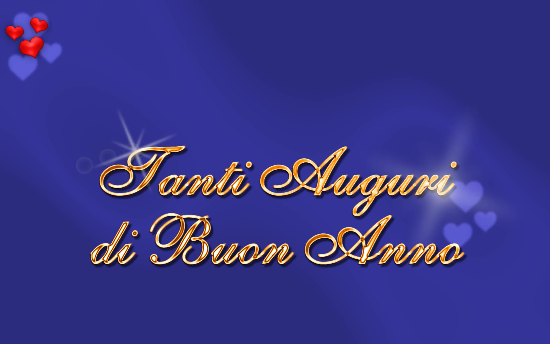 Tanti Auguri di Buon Anno, Scritta dorata, Sfondo blu, Full HD, wallpaper per computer