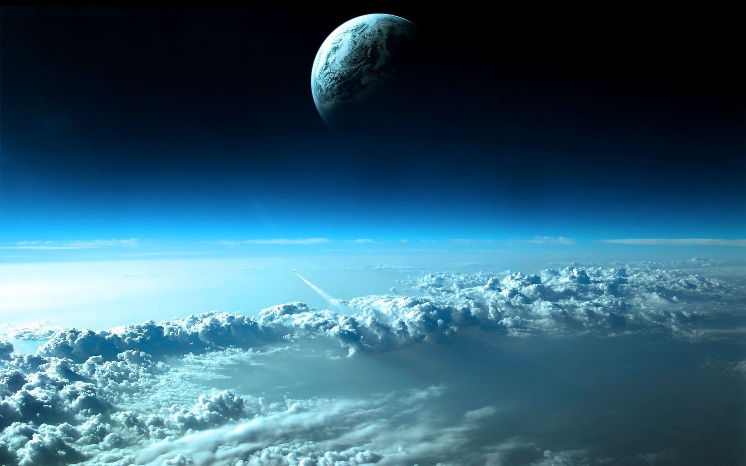 Pianeta, Nuvole, Spazio, Vista dall'alto, 2K 1600p, sfondo desktop