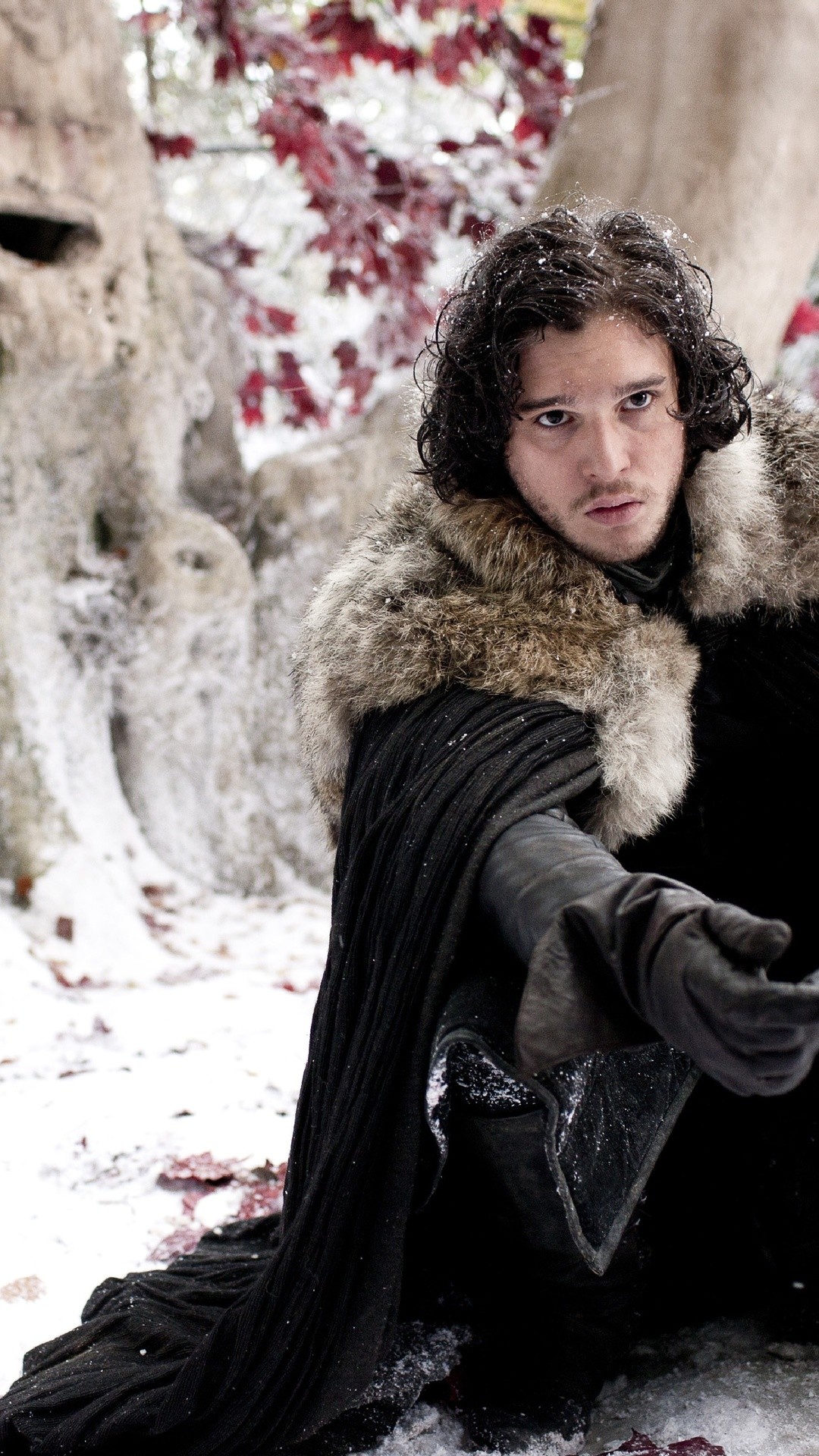 Jon Snow, Kit Harington, Albero-diga, Il Trono di Spade, Full HD, sfondo verticale per cellulare