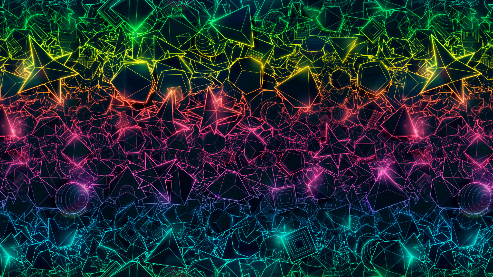 Geometria, Neon, Triangoli, Astratto, 1920x1080, wallpaper desktop