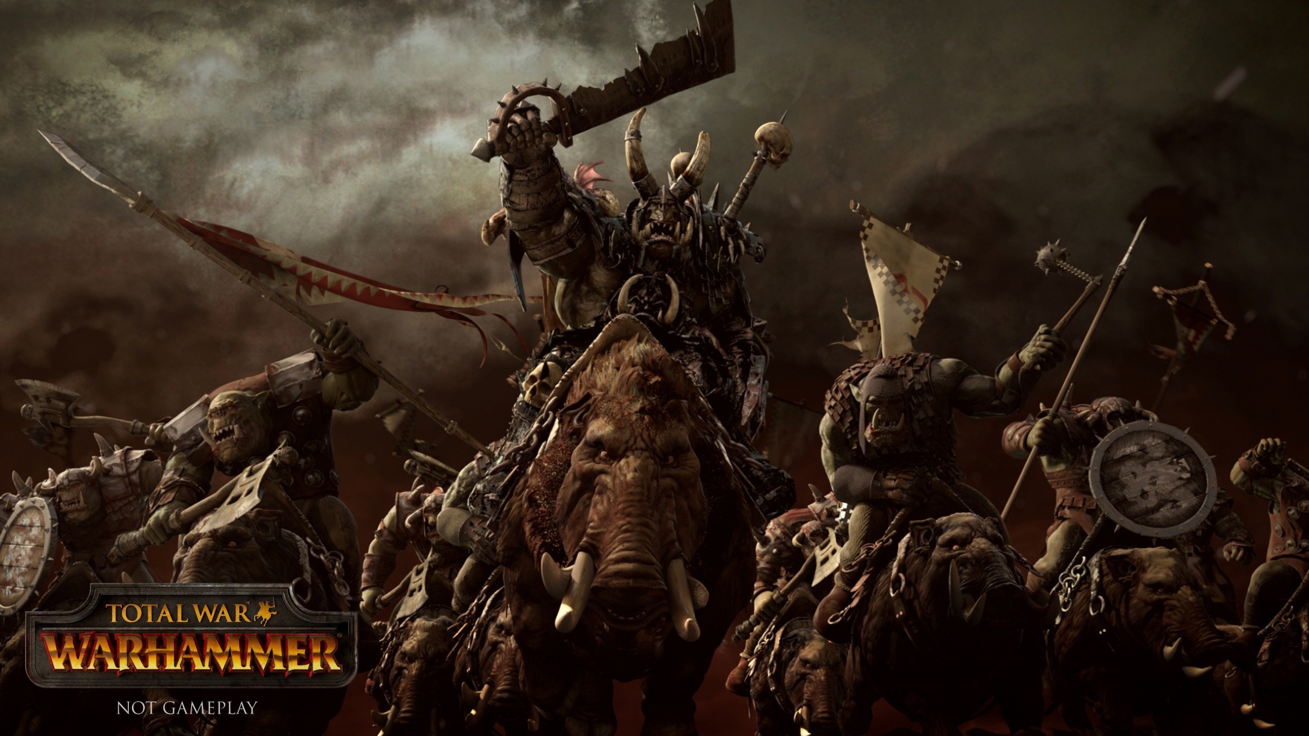 Total War: Warhammer, Orchi, Esercito, Videogioco, 2560x1440, wallpaper desktop