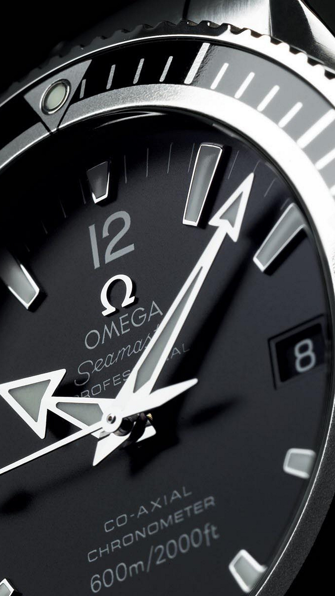 Omega Seamaster, Orologio, Quadrante, Bianco e nero, Primo piano, sfondo per Galaxy S4