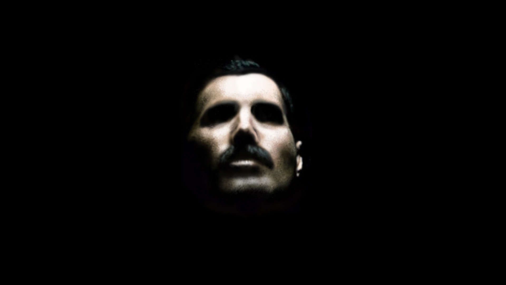 Freddie Mercury, Queen, Ritratto, Baffi, Sfondo nero, Full HD, wallpaper per PC