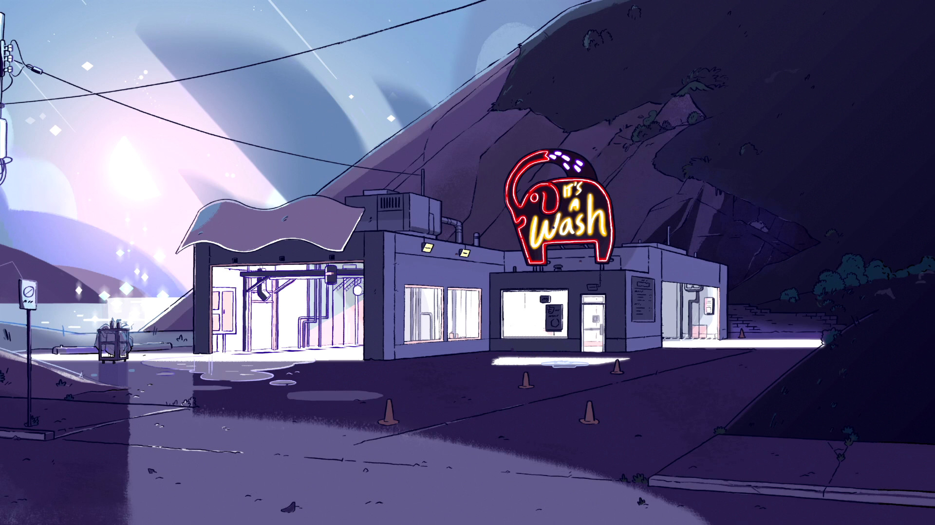 Steven Universe, Beach City, It's a Wash, Notte, 1920x1080, sfondo per PC