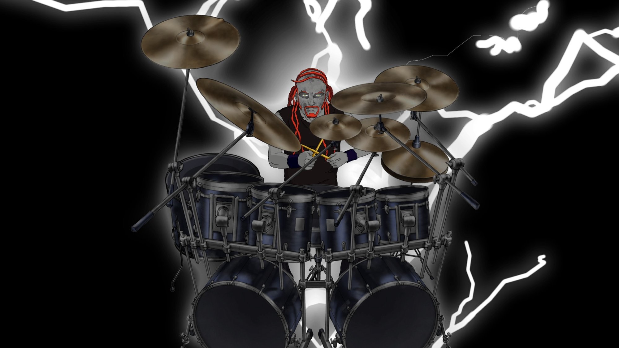 Pickles, Dethklok, Metalocalypse, Batteria, Fulmini, Full HD, sfondo per PC