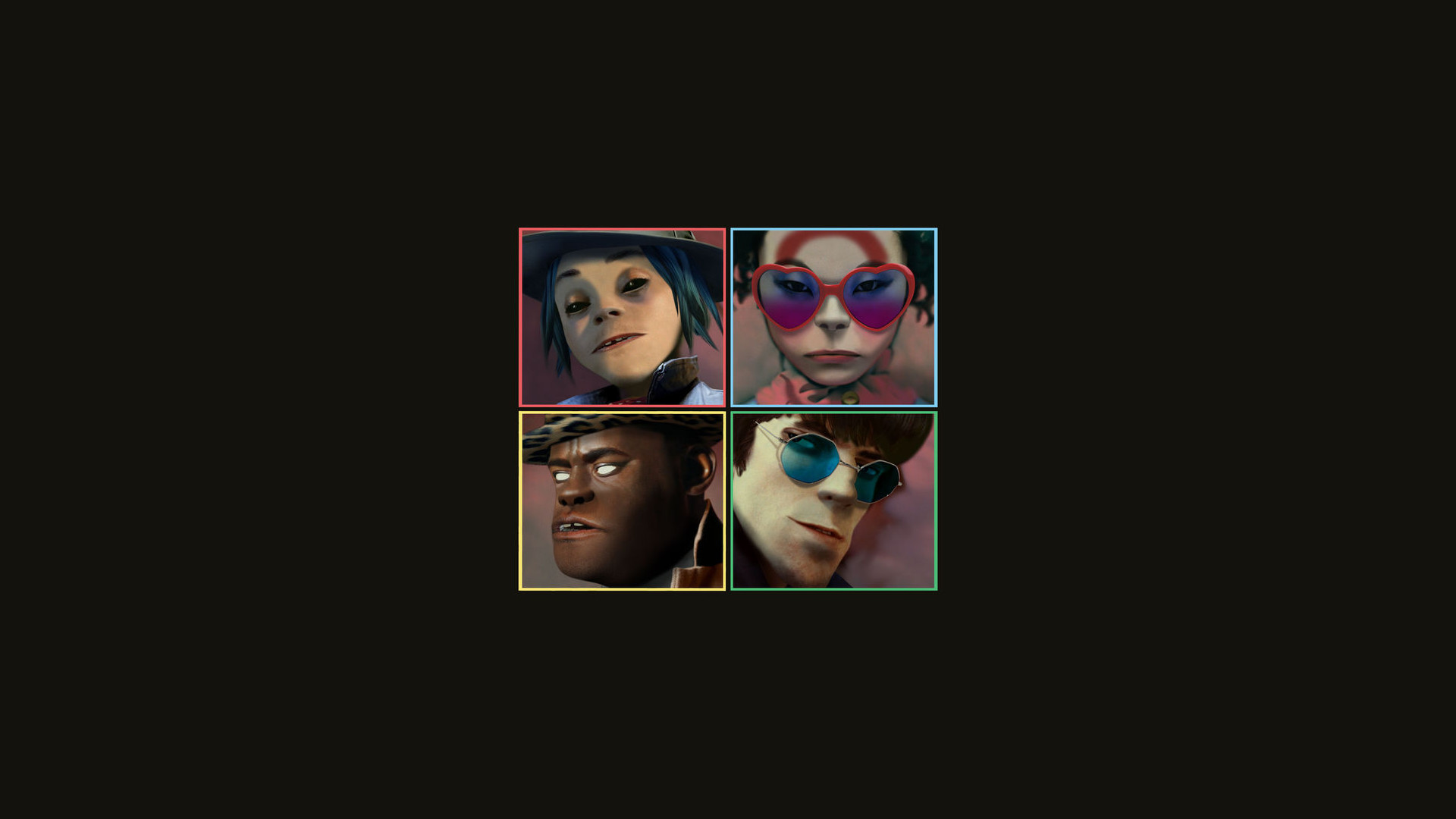 Gorillaz, Humanz, Ritratti, Sfondo nero, 1920x1080, wallpaper desktop