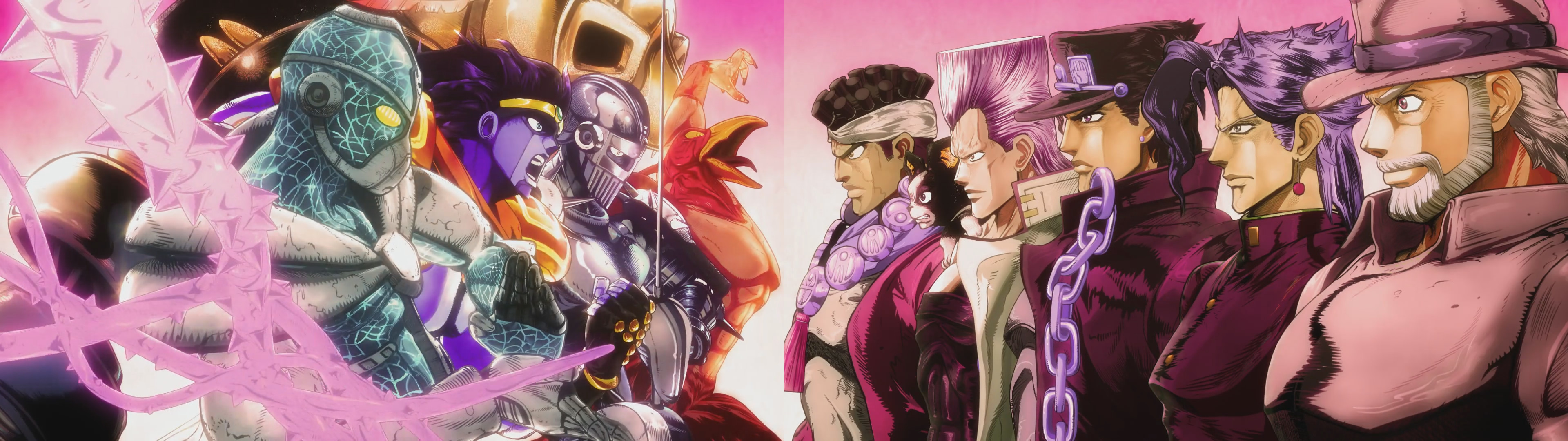 Le bizzarre avventure di JoJo, Stardust Crusaders, Jotaro Kujo, Joseph Joestar, Panoramica, doppio monitor