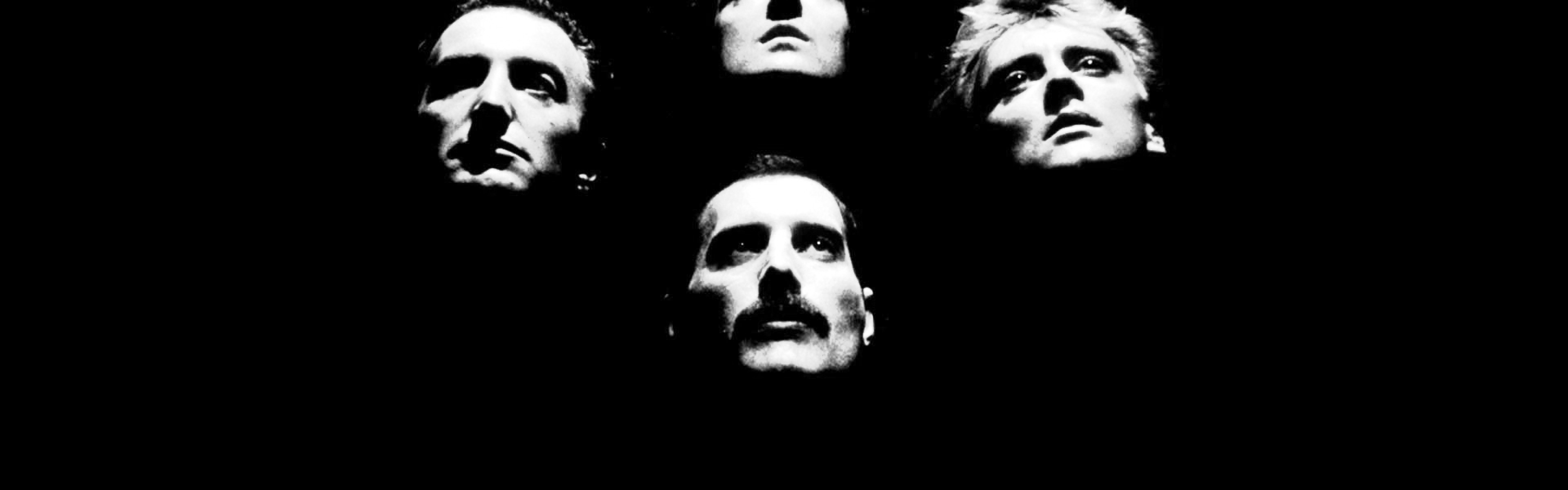Queen, Freddie Mercury, Bohemian Rhapsody, Volti, Sfondo nero, Full HD, wallpaper per PC