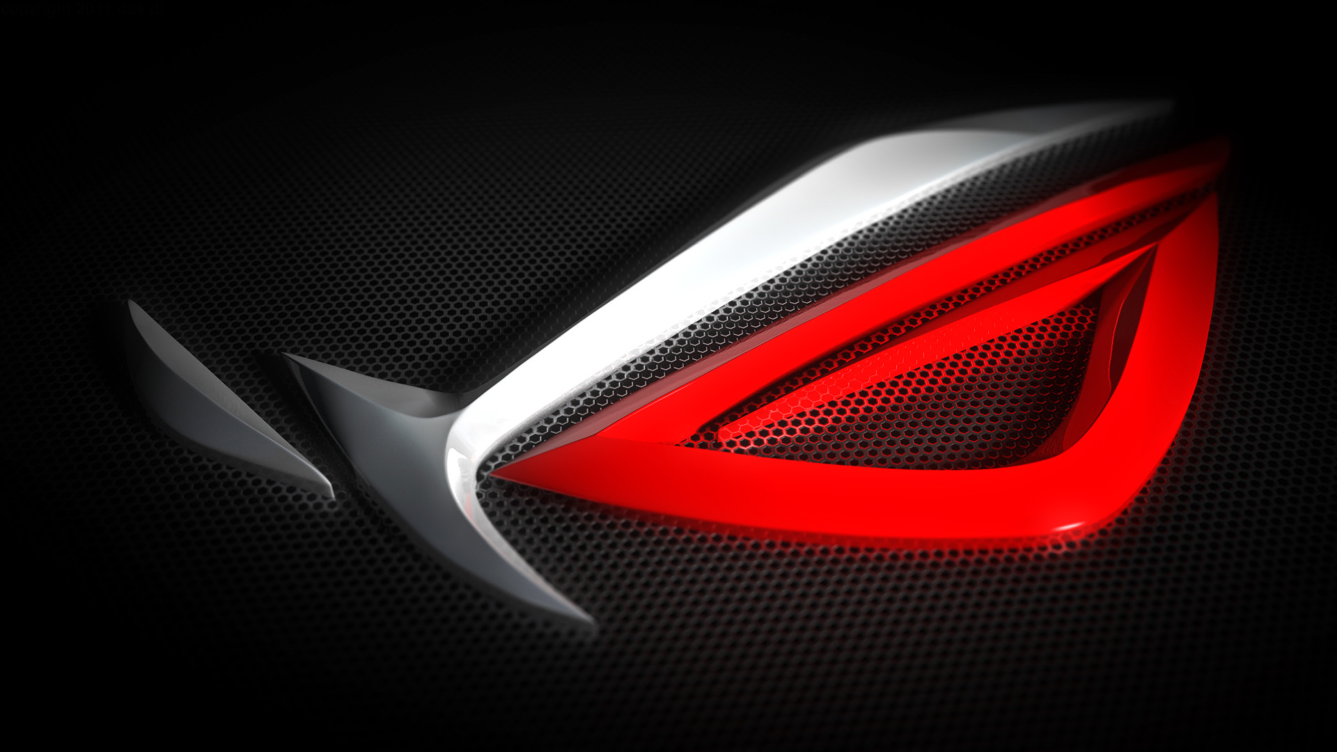 Logo ROG, Asus, Rosso, Metallo, Full HD, sfondo per PC e portatile
